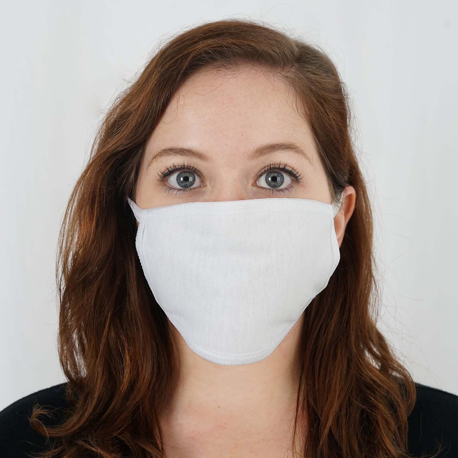30 Pack White Cotton Face Mask, Reusable Fabric Masks With Soft Ear Loops 3 Ply - Image 2