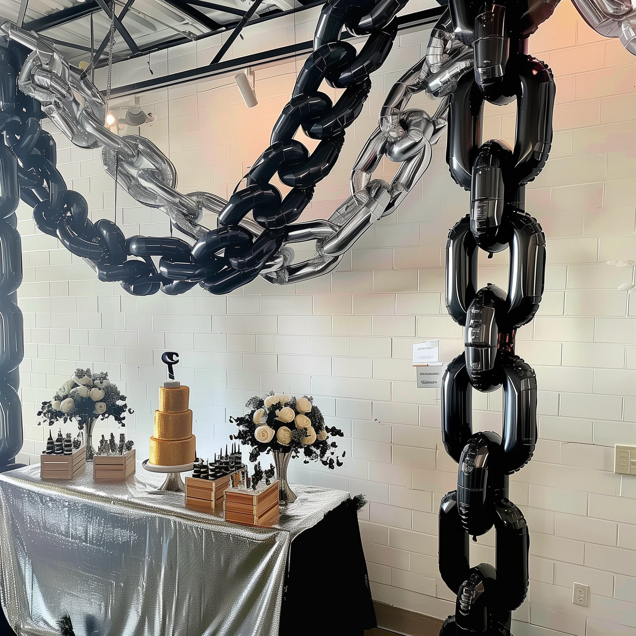 30 Pack Black Chain Link Balloons – Durable 8"x12" Foil Balloon connect up to 16ft for Parties & Events - Image 5