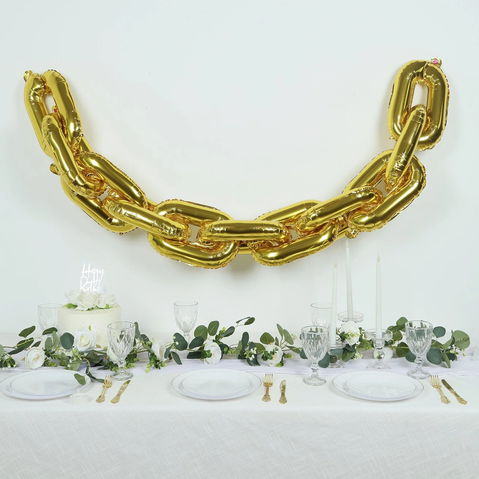 30 Pack Gold Chain Link Balloons – Durable Foil Balloon connect up to 16ft for Parties & Events - Image 7