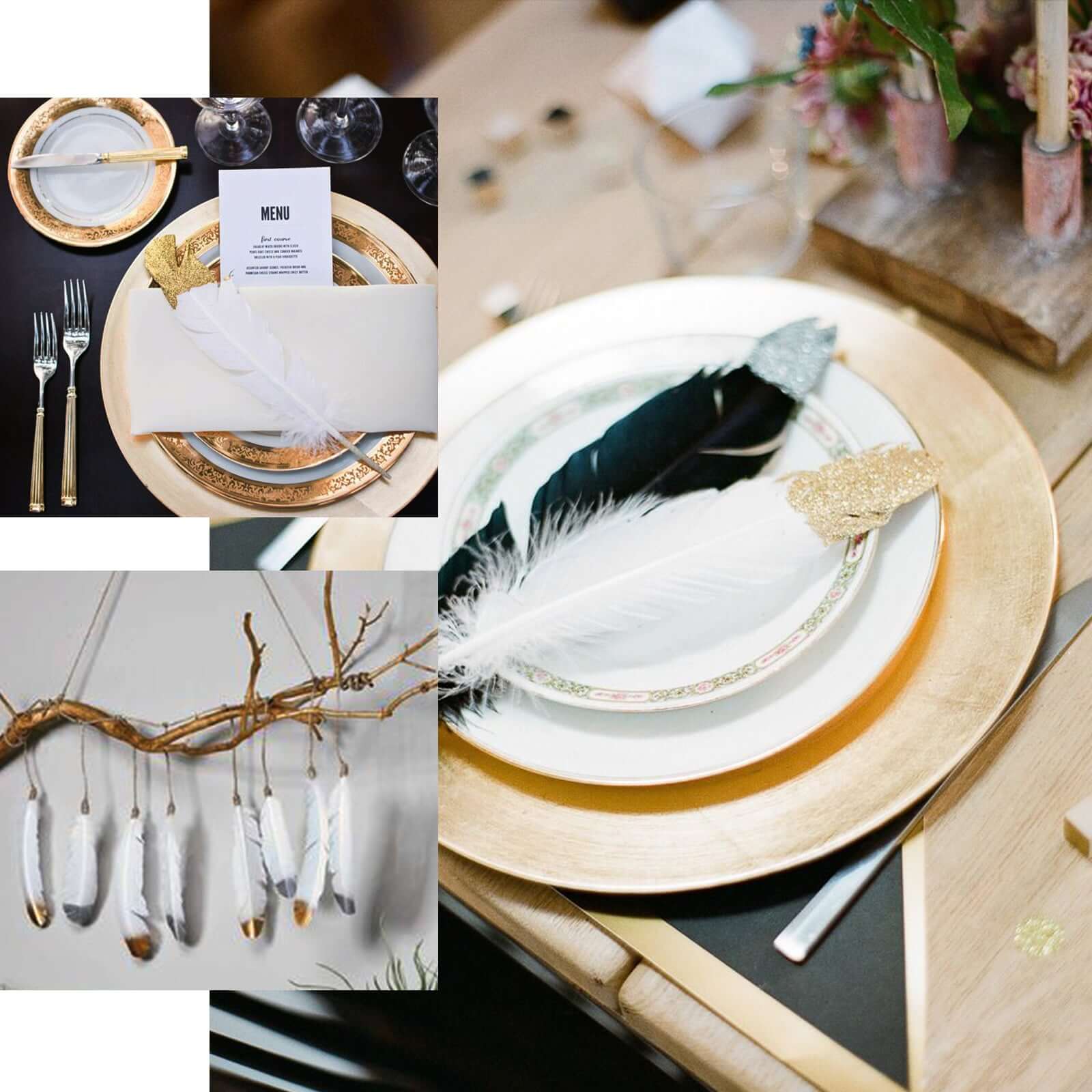 30-Pack Real Goose Feathers Dual Tone Metallic Gold Tip Design Blush White - Craft Feathers for Party Decorations - Image 6