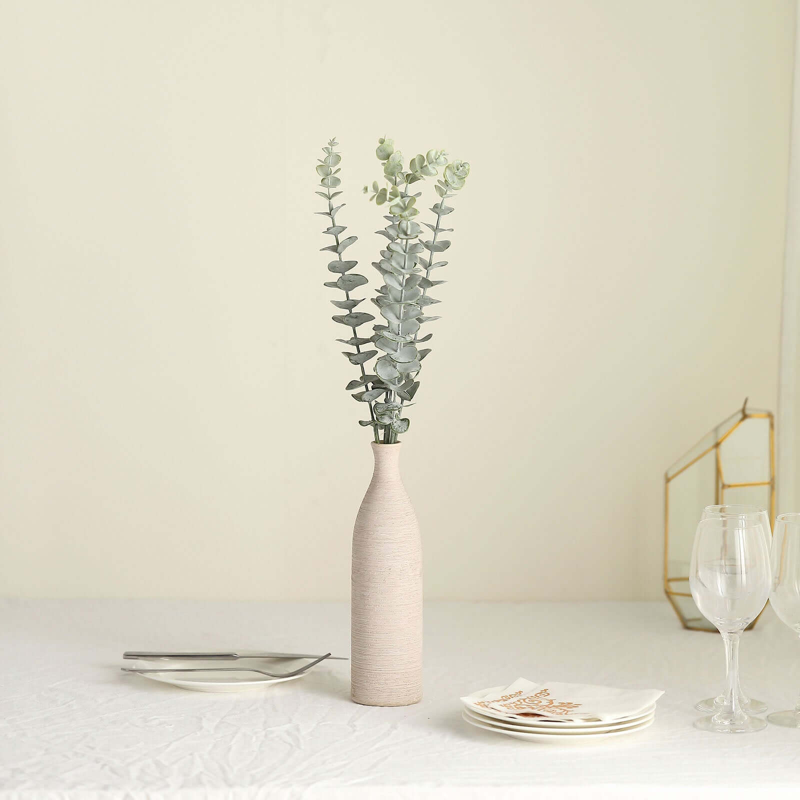 30 Stems Frosted Green Artificial Eucalyptus Sprays, Faux Plants 17" - Image 2