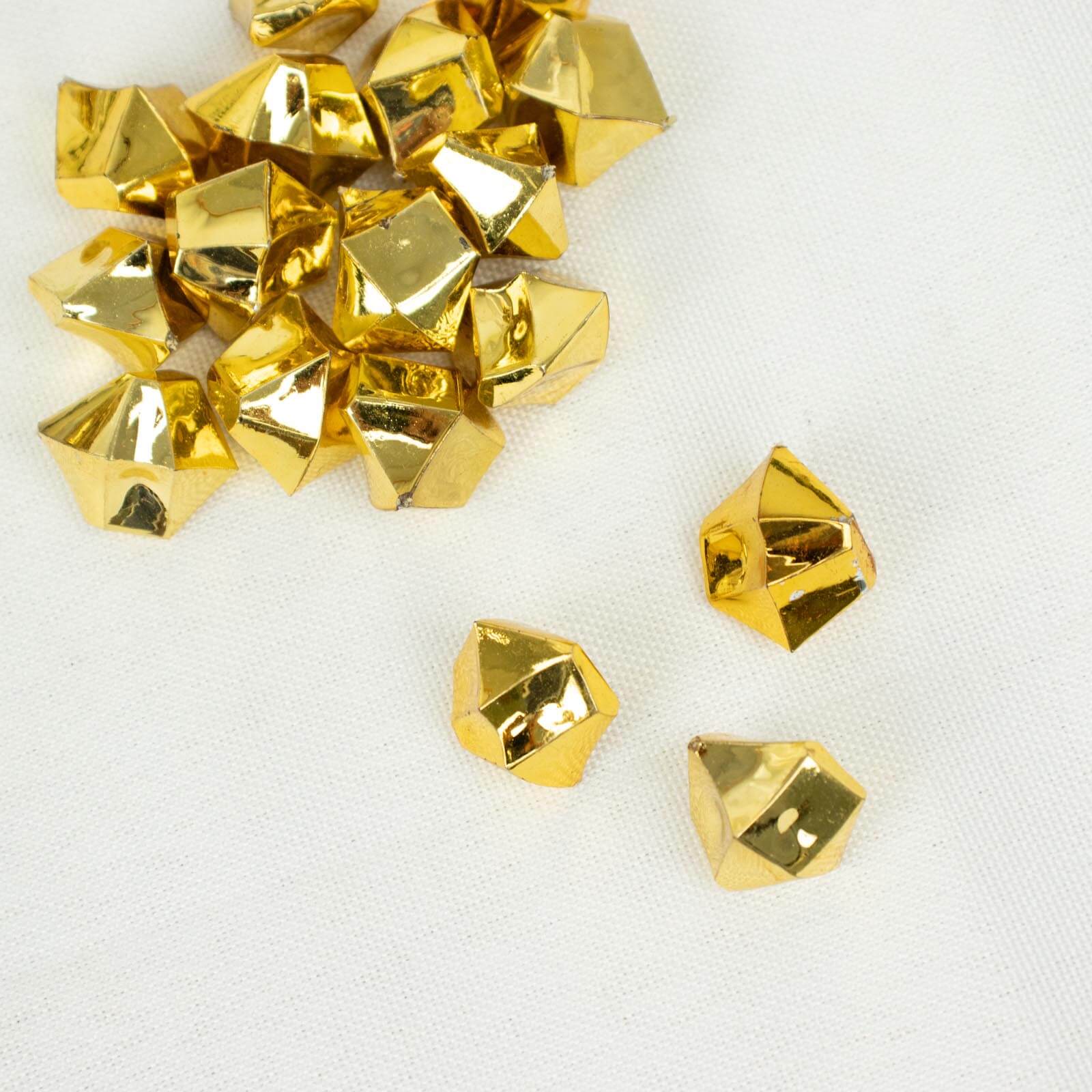 300 Pcs Gold Acrylic Ice Bead Vase Fillers Large - Sleek DIY Craft Crystals for Centerpieces & Table Decor - Image 2