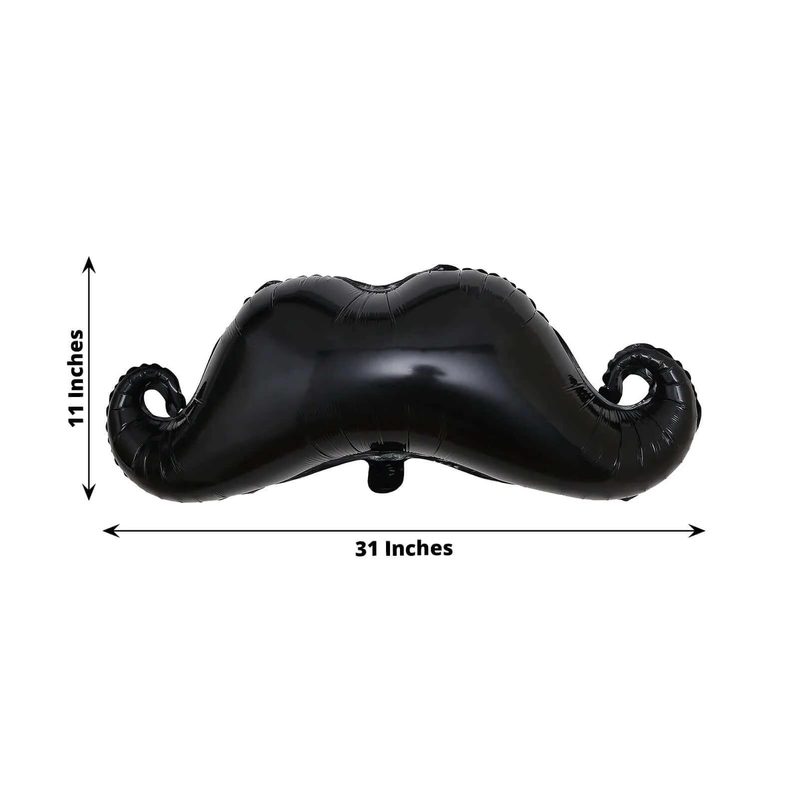 Black Mustache Shaped Mylar Balloon, Foil Party Balloons 31" - Image 3