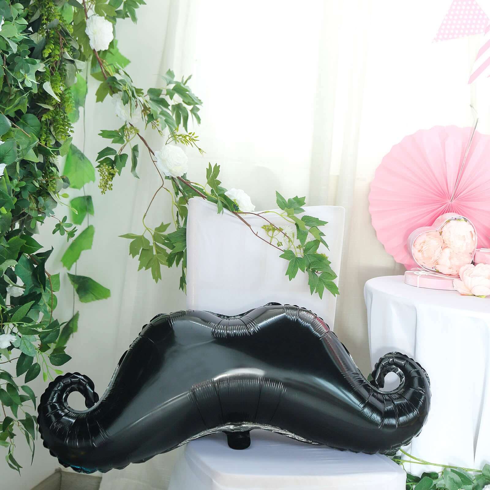 Black Mustache Shaped Mylar Balloon, Foil Party Balloons 31" - Image 9