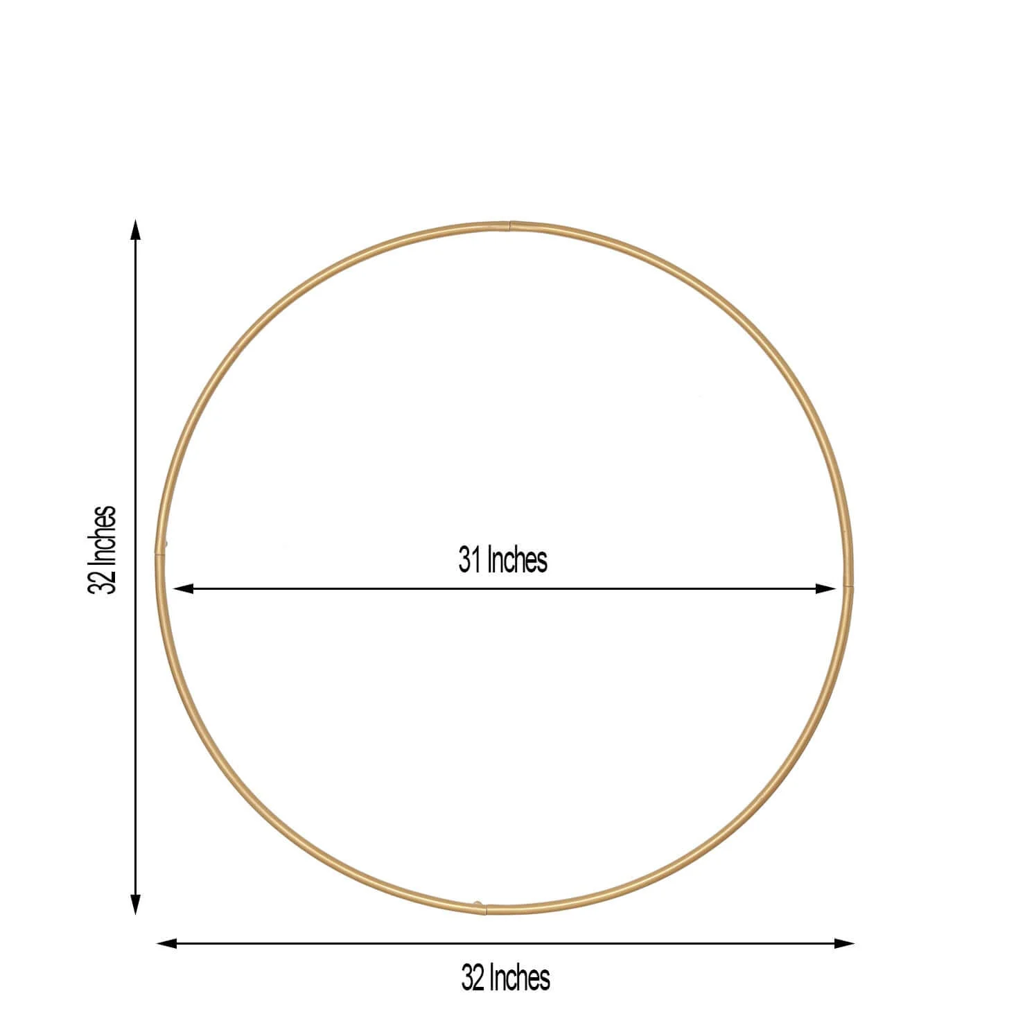 Gold Heavy Duty Metal Hoop Wreath, Floral Hoop 32" - Image 3