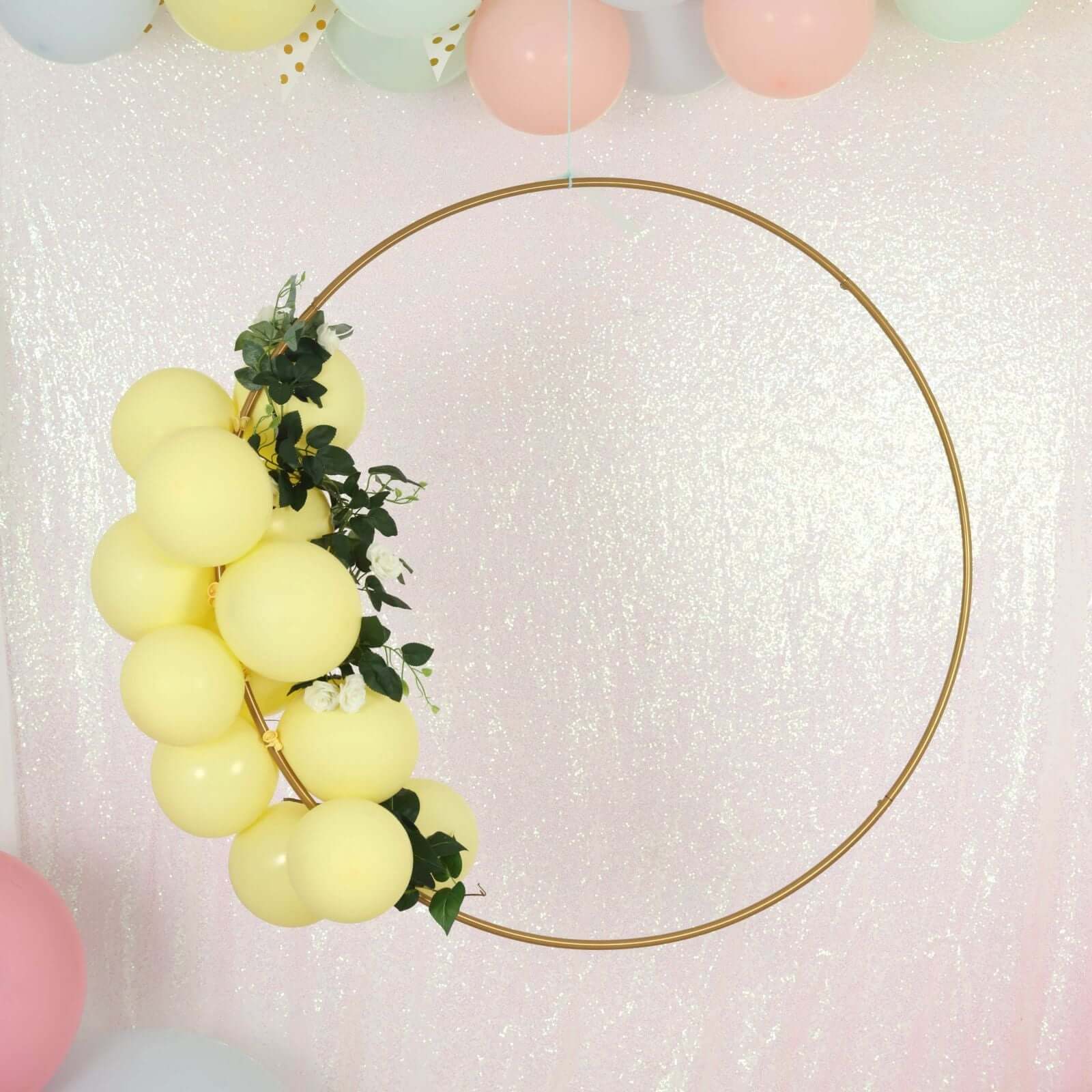 Gold Heavy Duty Metal Hoop Wreath, Floral Hoop 32" - Image 7