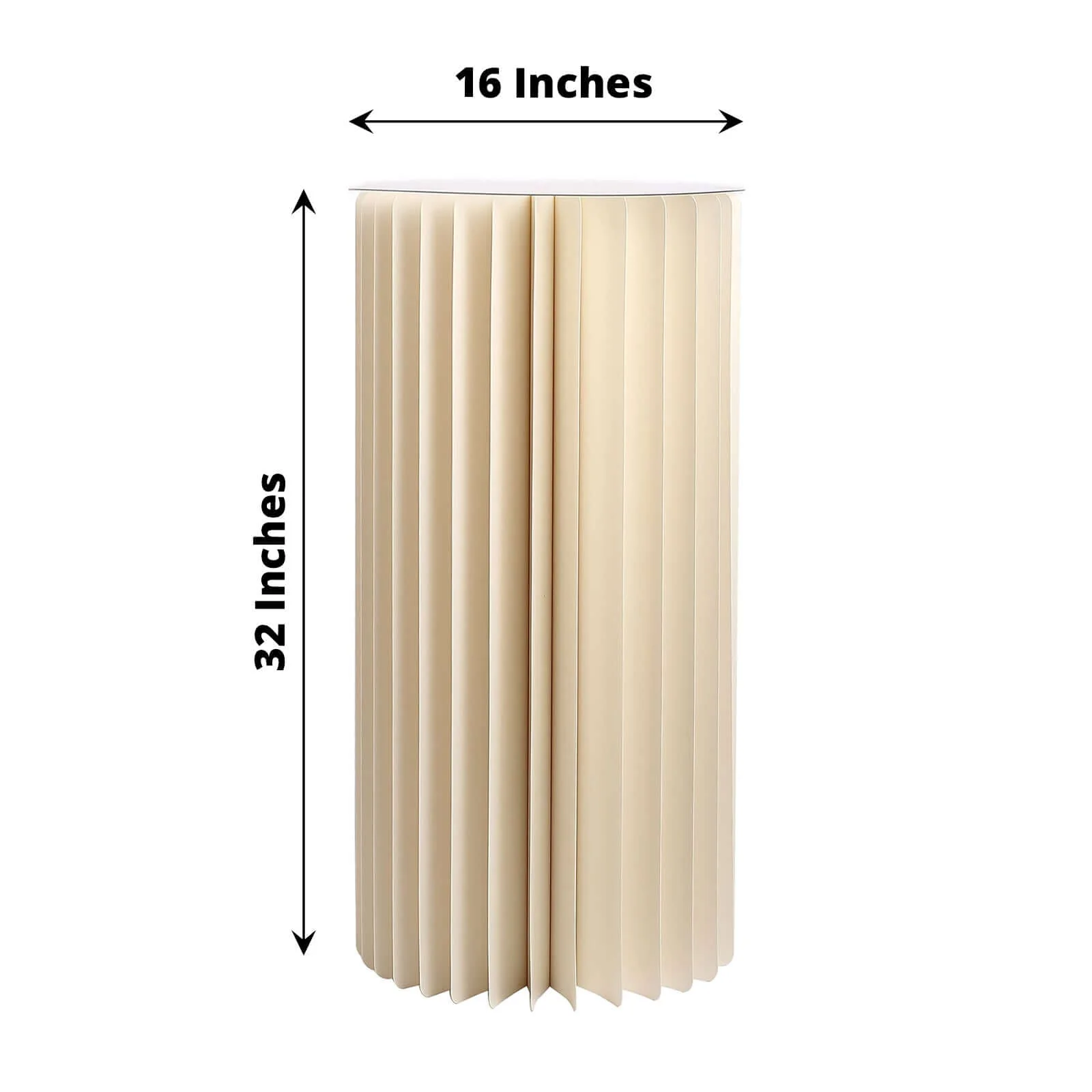 Ivory Cylinder Pillar Pedestal Stand, Display Column Stand With Top Plate 32" - Image 3