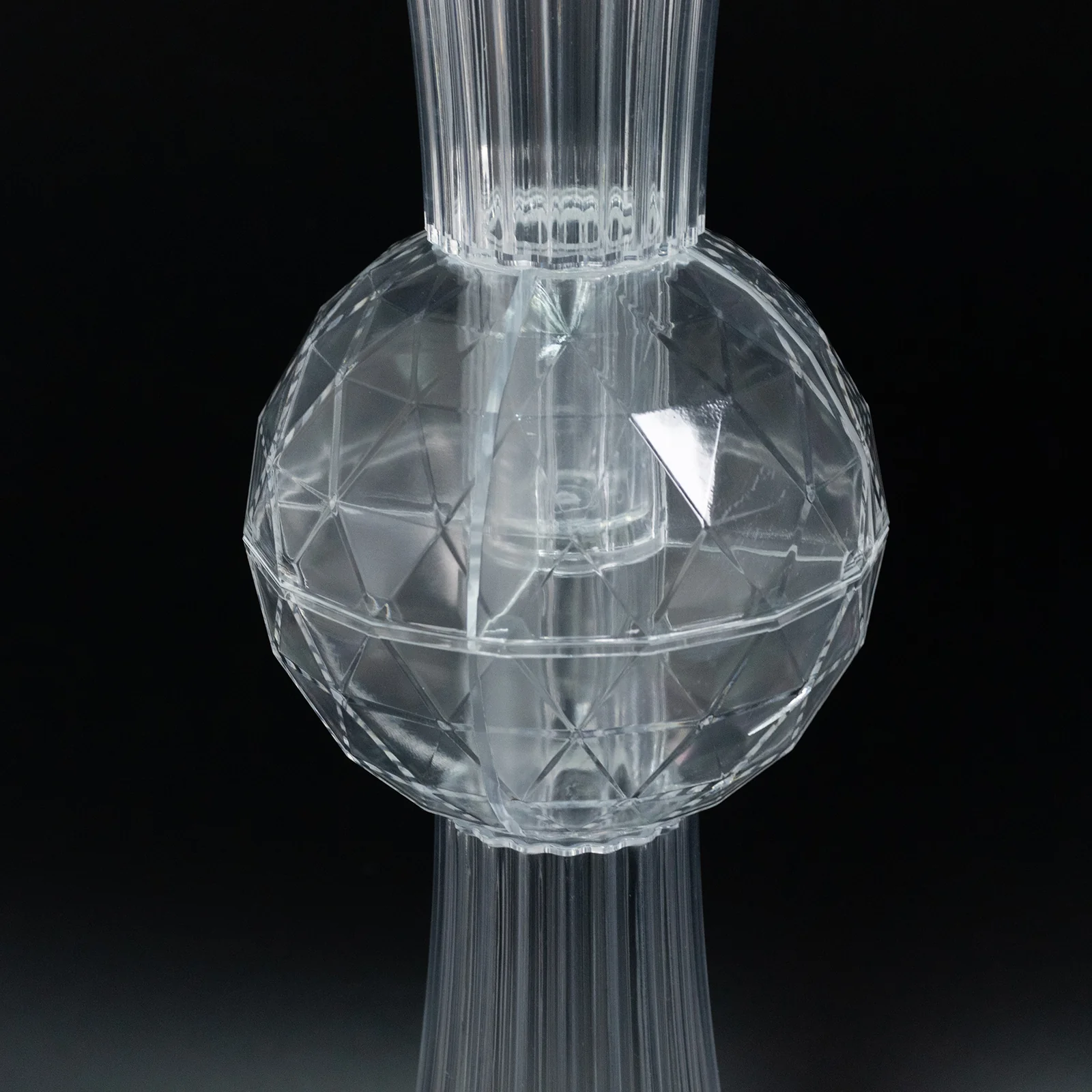 4 Pack Ribbed Acrylic Trumpet Vases – 32" Clear Reversible Flower Centerpiece with Crystal Ball Accent - Image 8