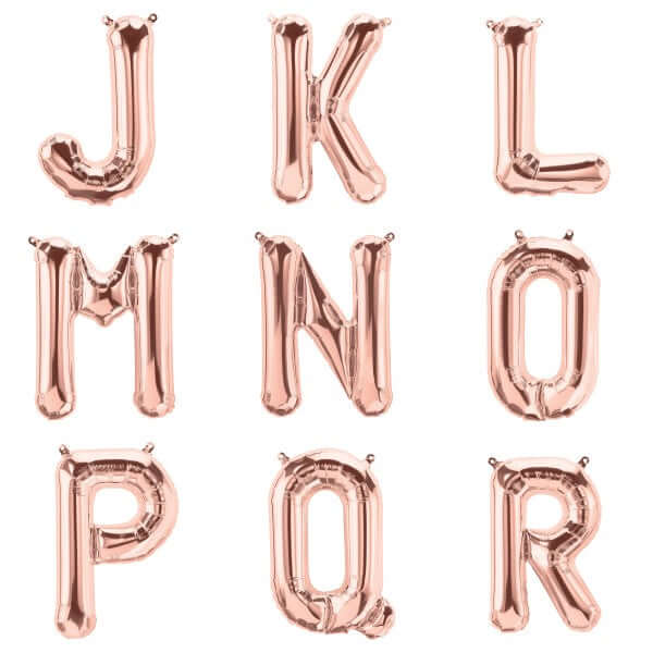 35" Rose Gold Letter and Number Balloons, Metallic Mylar Foil Helium Air Balloons - Image 3