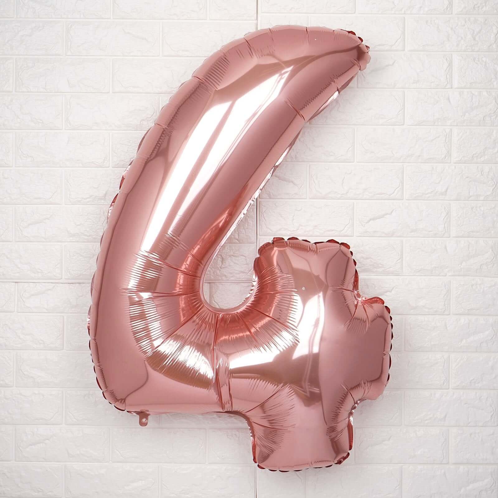 35" Rose Gold Letter and Number Balloons, Metallic Mylar Foil Helium Air Balloons - Image 31