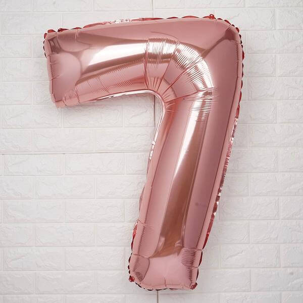 35" Rose Gold Letter and Number Balloons, Metallic Mylar Foil Helium Air Balloons - Image 32