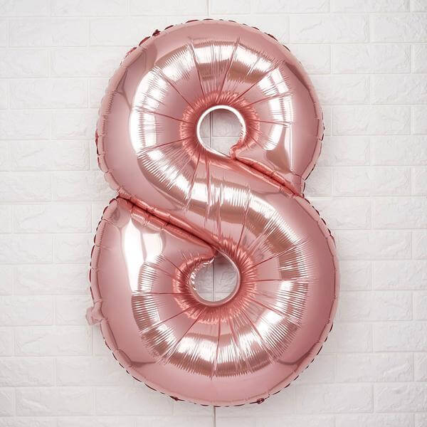 35" Rose Gold Letter and Number Balloons, Metallic Mylar Foil Helium Air Balloons - Image 33