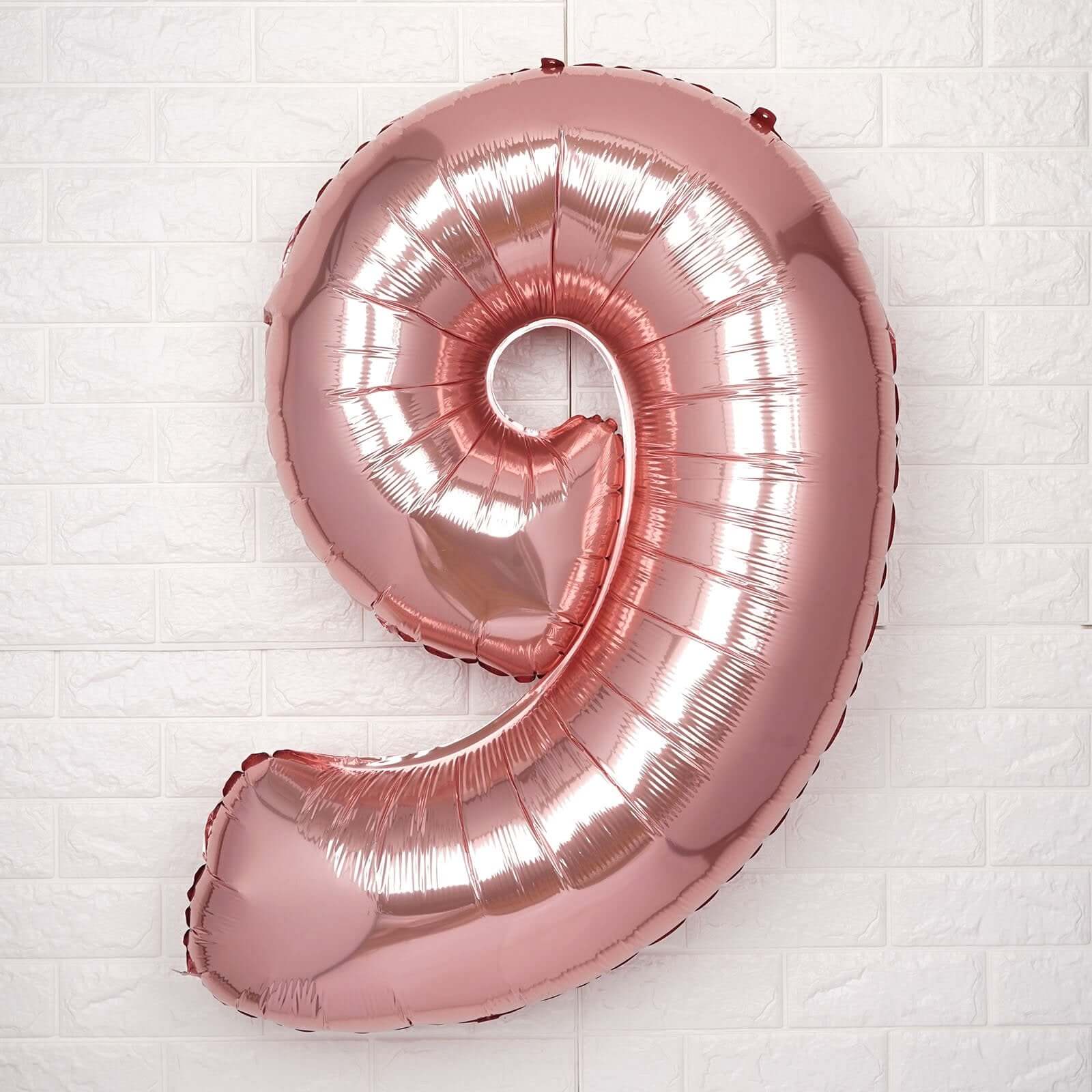 35" Rose Gold Letter and Number Balloons, Metallic Mylar Foil Helium Air Balloons - Image 34