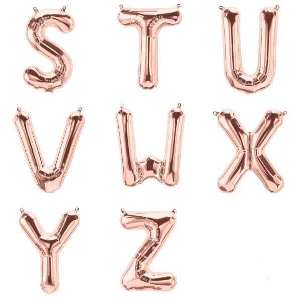 35" Rose Gold Letter and Number Balloons, Metallic Mylar Foil Helium Air Balloons - Image 4