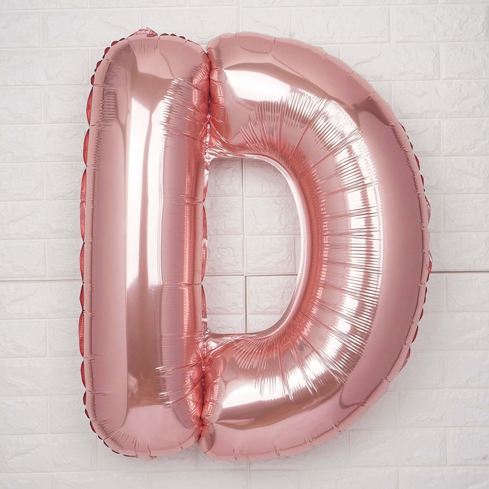 35" Rose Gold Letter and Number Balloons, Metallic Mylar Foil Helium Air Balloons - Image 8