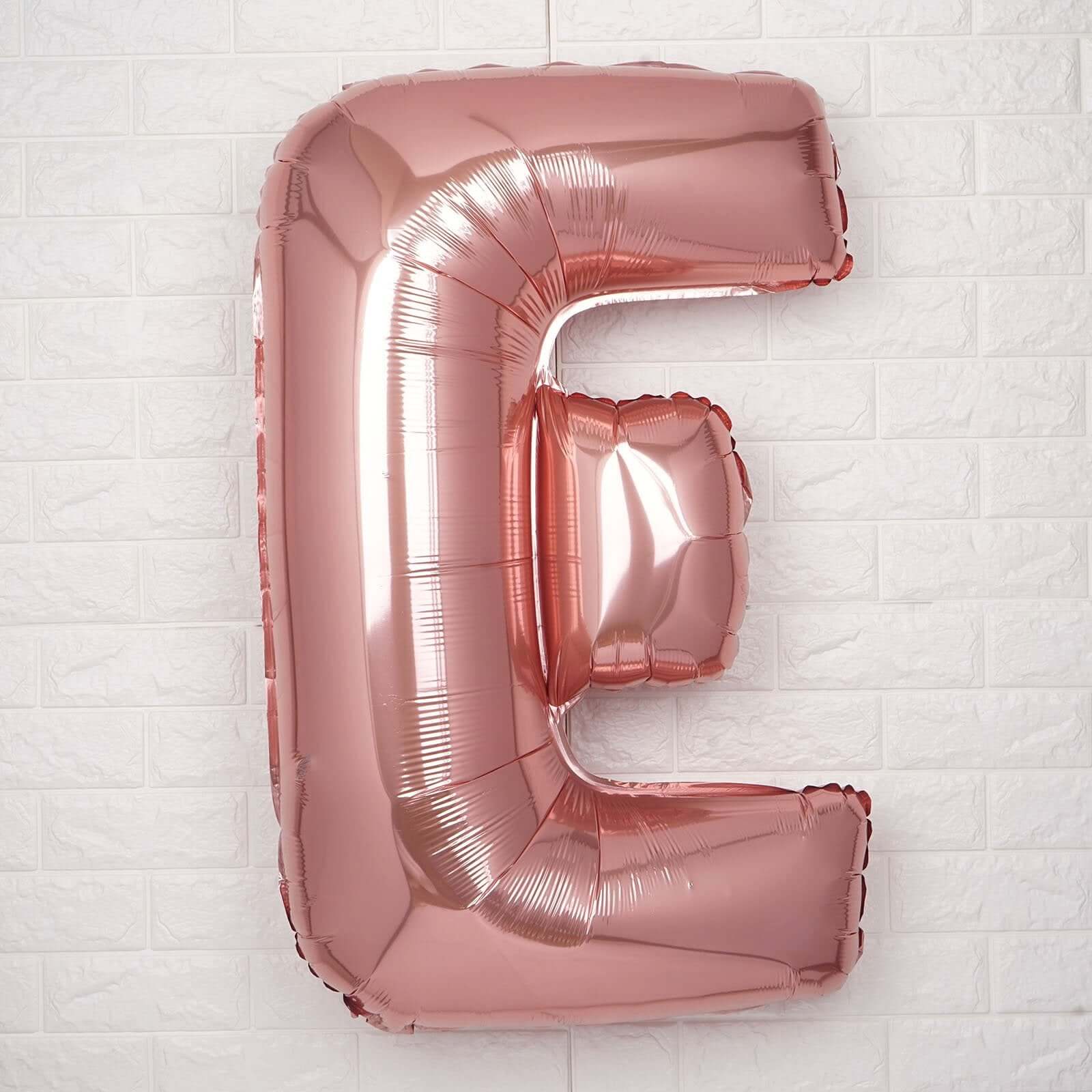 35" Rose Gold Letter and Number Balloons, Metallic Mylar Foil Helium Air Balloons - Image 9
