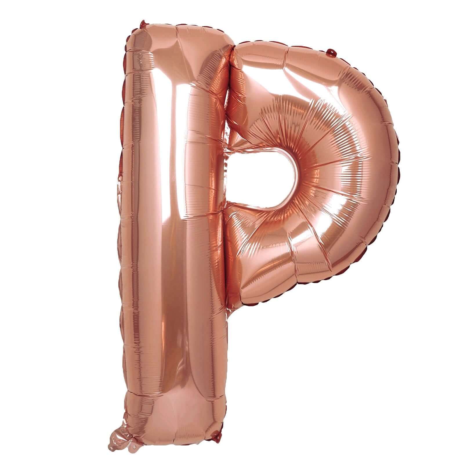 35" Rose Gold Letter and Number Balloons, Metallic Mylar Foil Helium Air Balloons - Image 18
