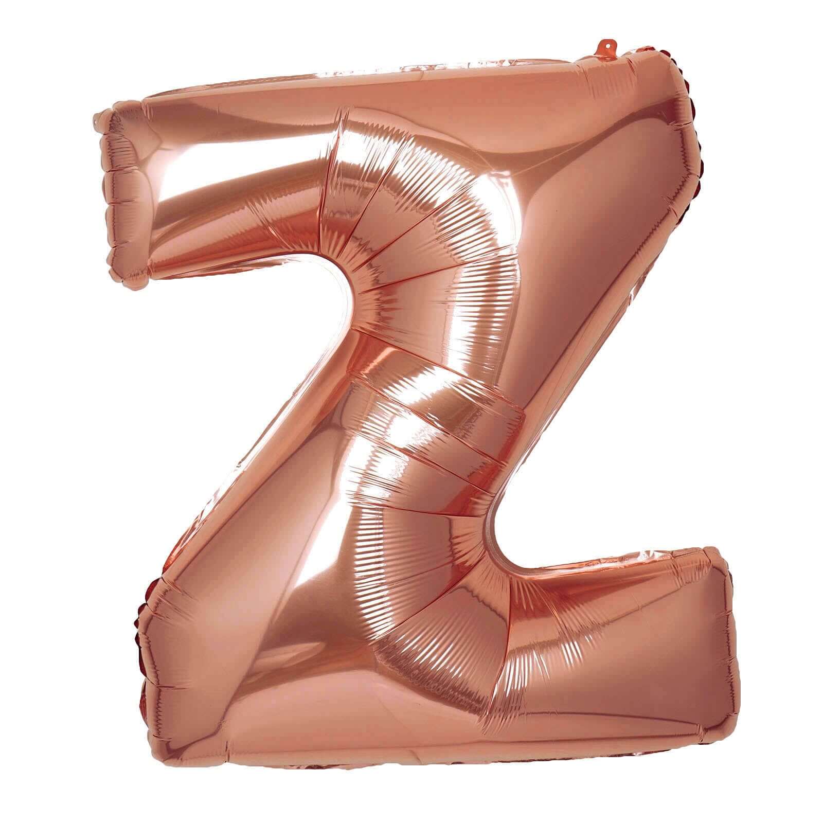 35" Rose Gold Letter and Number Balloons, Metallic Mylar Foil Helium Air Balloons - Image 28
