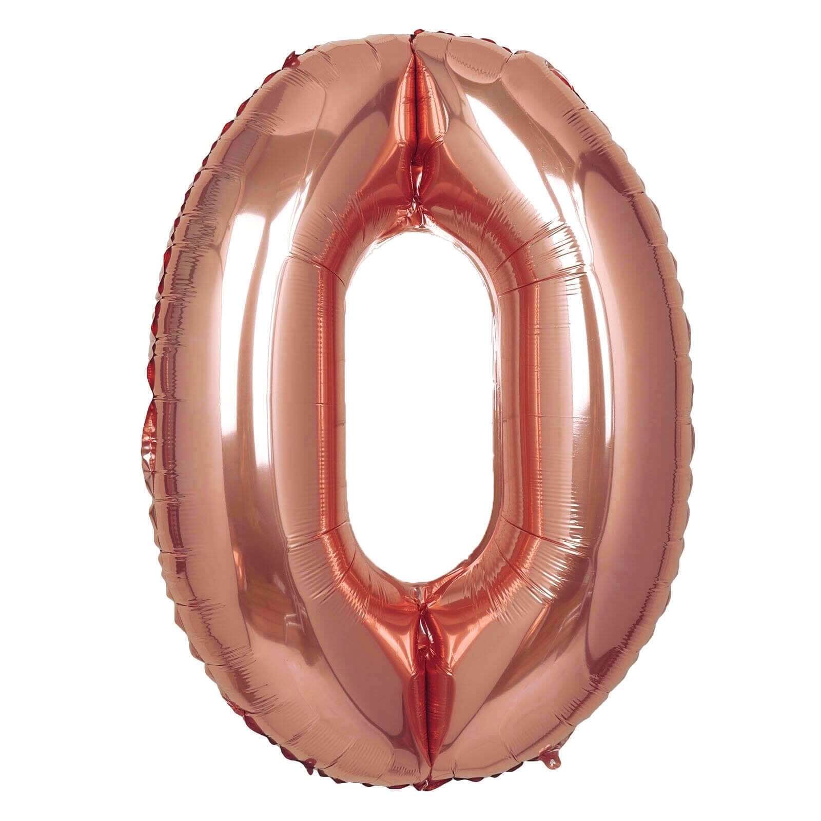 35" Rose Gold Letter and Number Balloons, Metallic Mylar Foil Helium Air Balloons - Image 29