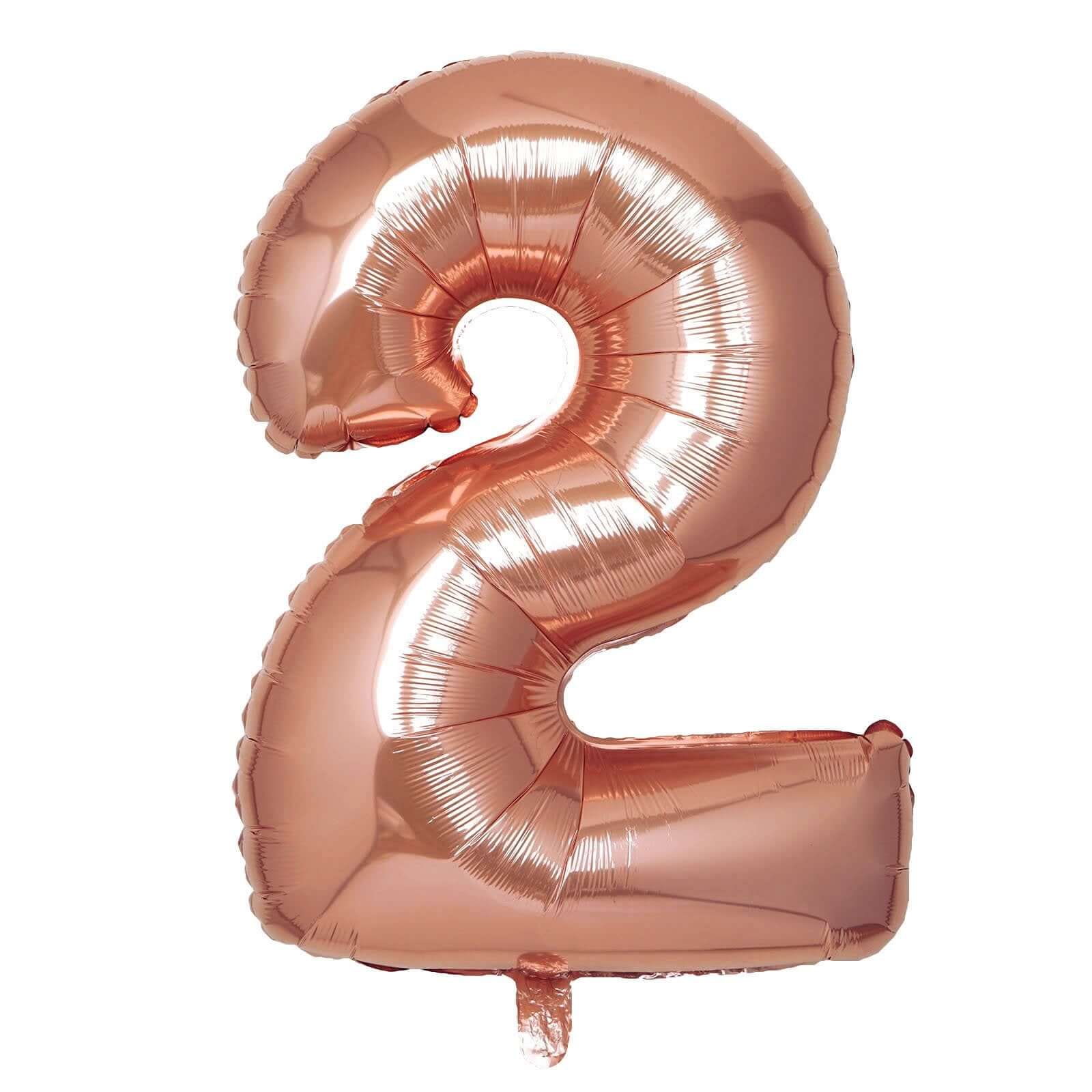 35" Rose Gold Letter and Number Balloons, Metallic Mylar Foil Helium Air Balloons - Image 31