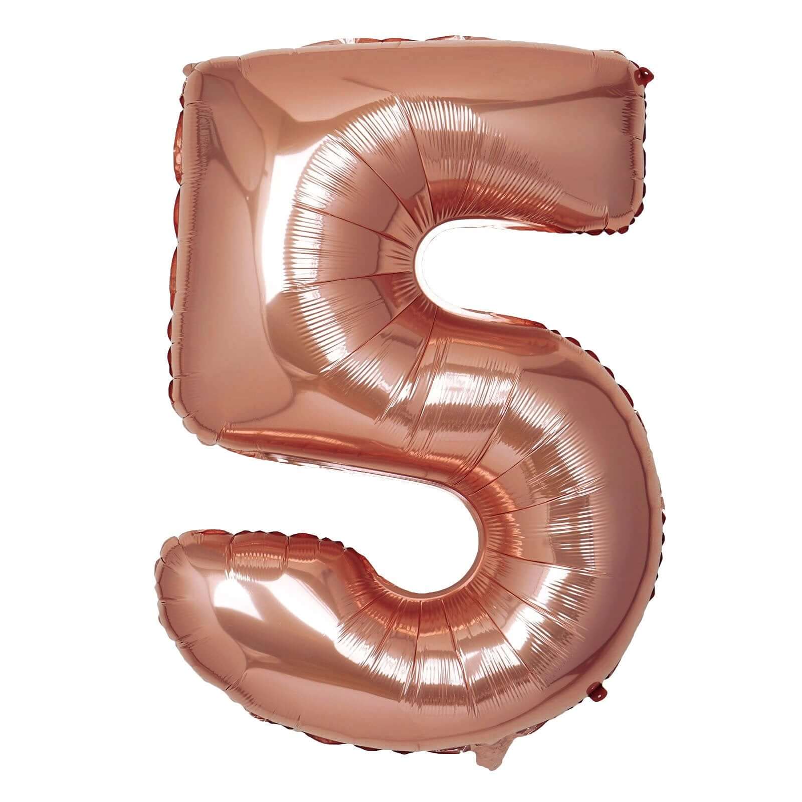 35" Rose Gold Letter and Number Balloons, Metallic Mylar Foil Helium Air Balloons - Image 34