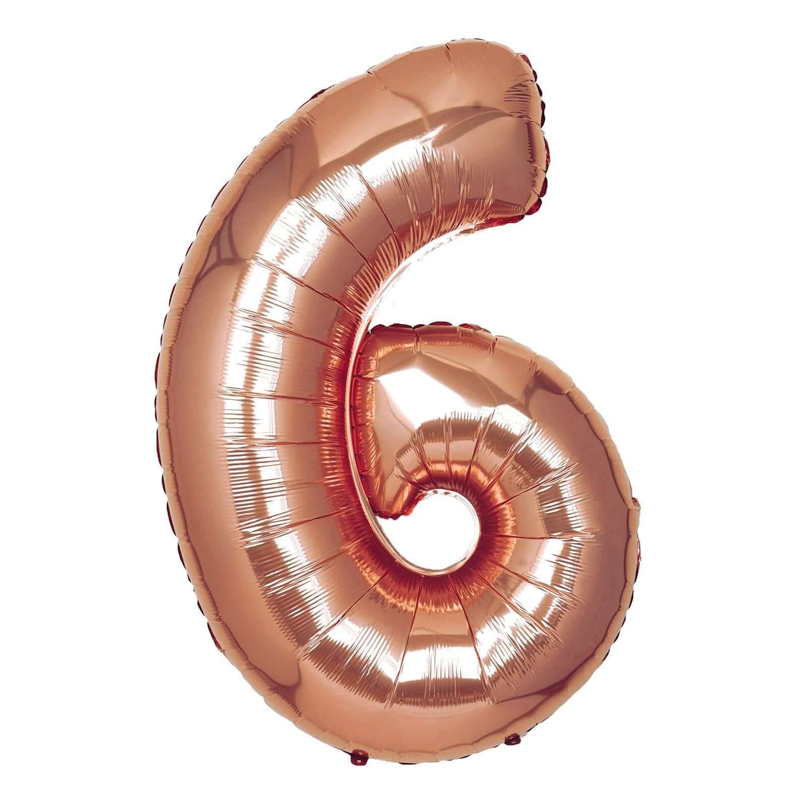 35" Rose Gold Letter and Number Balloons, Metallic Mylar Foil Helium Air Balloons - Image 35