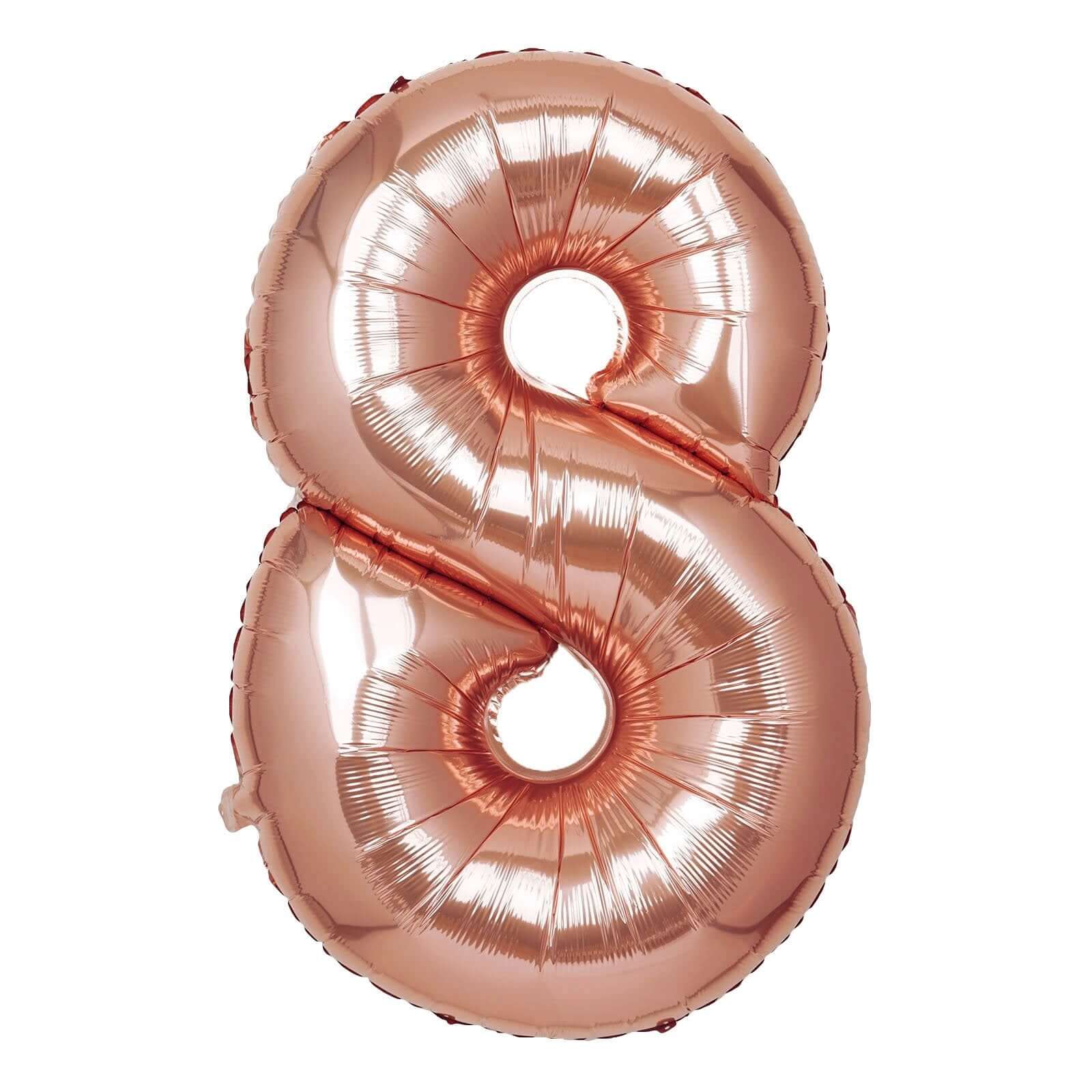 35" Rose Gold Letter and Number Balloons, Metallic Mylar Foil Helium Air Balloons - Image 37