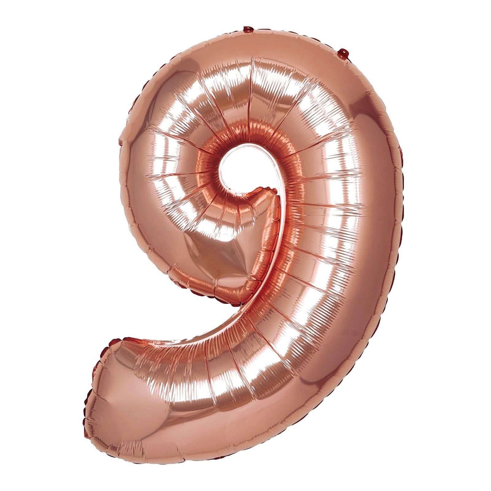 35" Rose Gold Letter and Number Balloons, Metallic Mylar Foil Helium Air Balloons - Image 38
