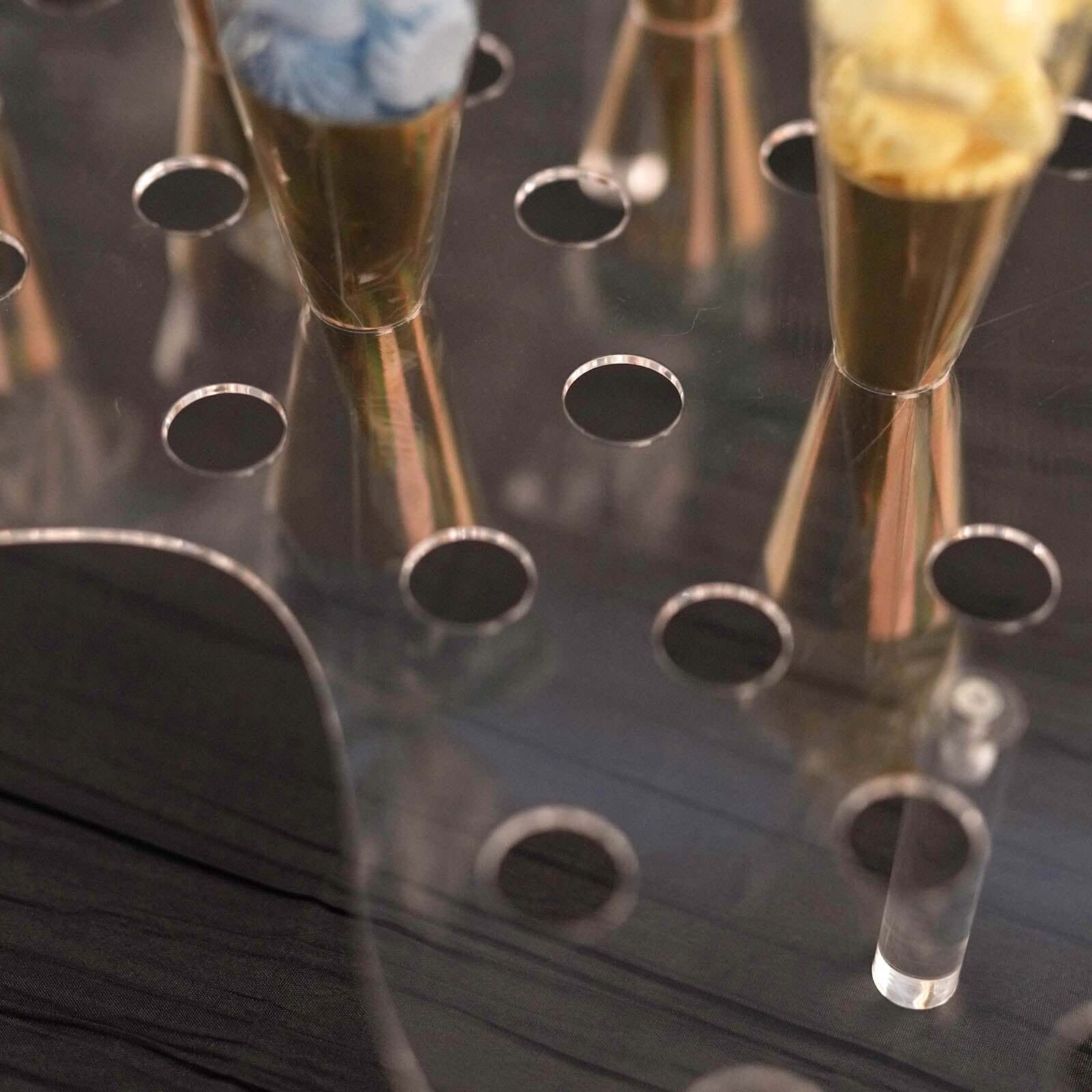 35-Slot Acrylic Ice Cream Cone Display Stand 16" Clear - Mini Snow Cone Holder Tray for Events - Image 6