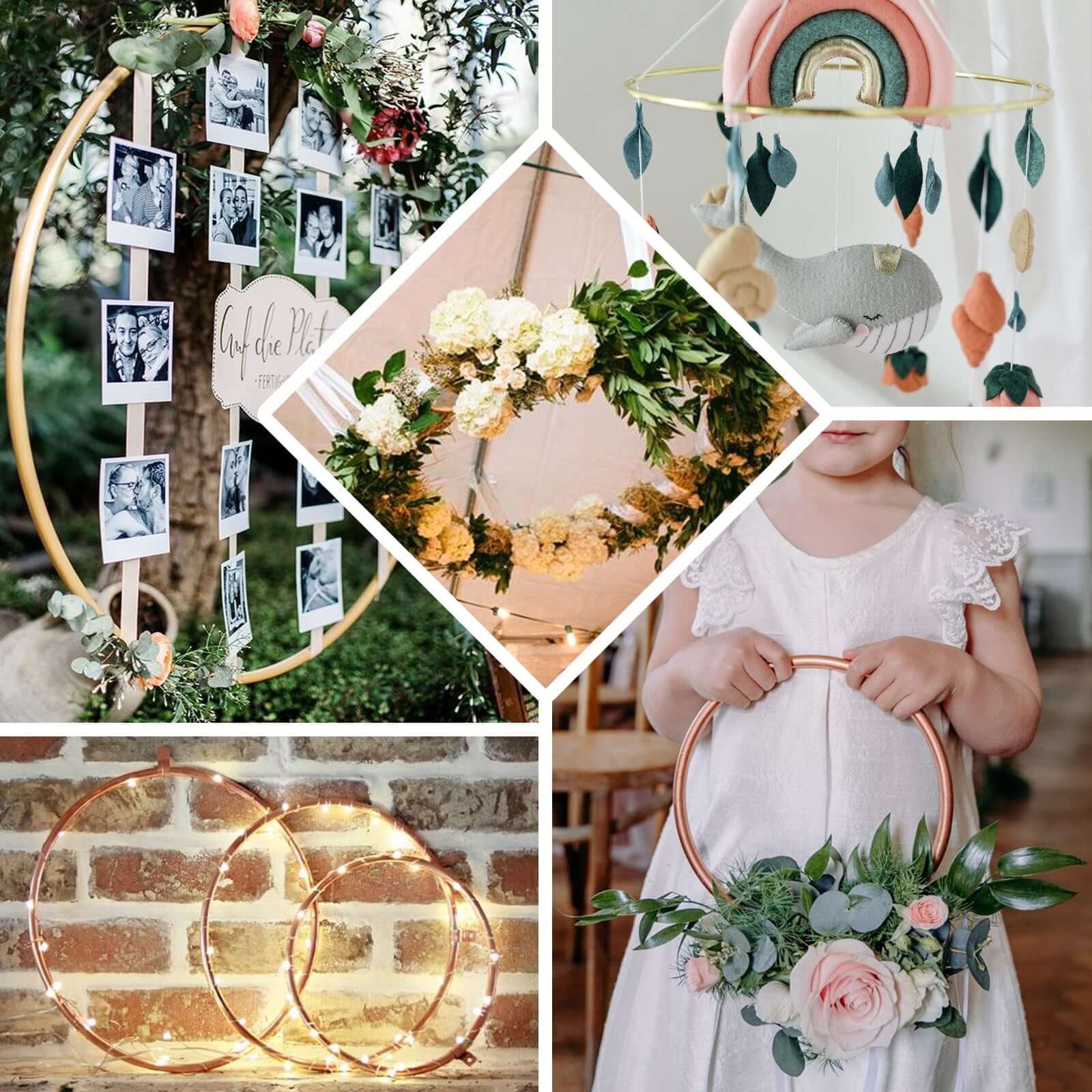 Gold Heavy Duty Metal Hoop Wreath, Floral Hoop 36" - Image 5