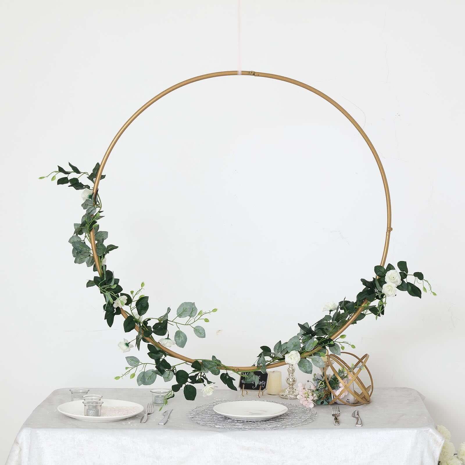 Gold Heavy Duty Metal Hoop Wreath, Floral Hoop 36" - Image 7