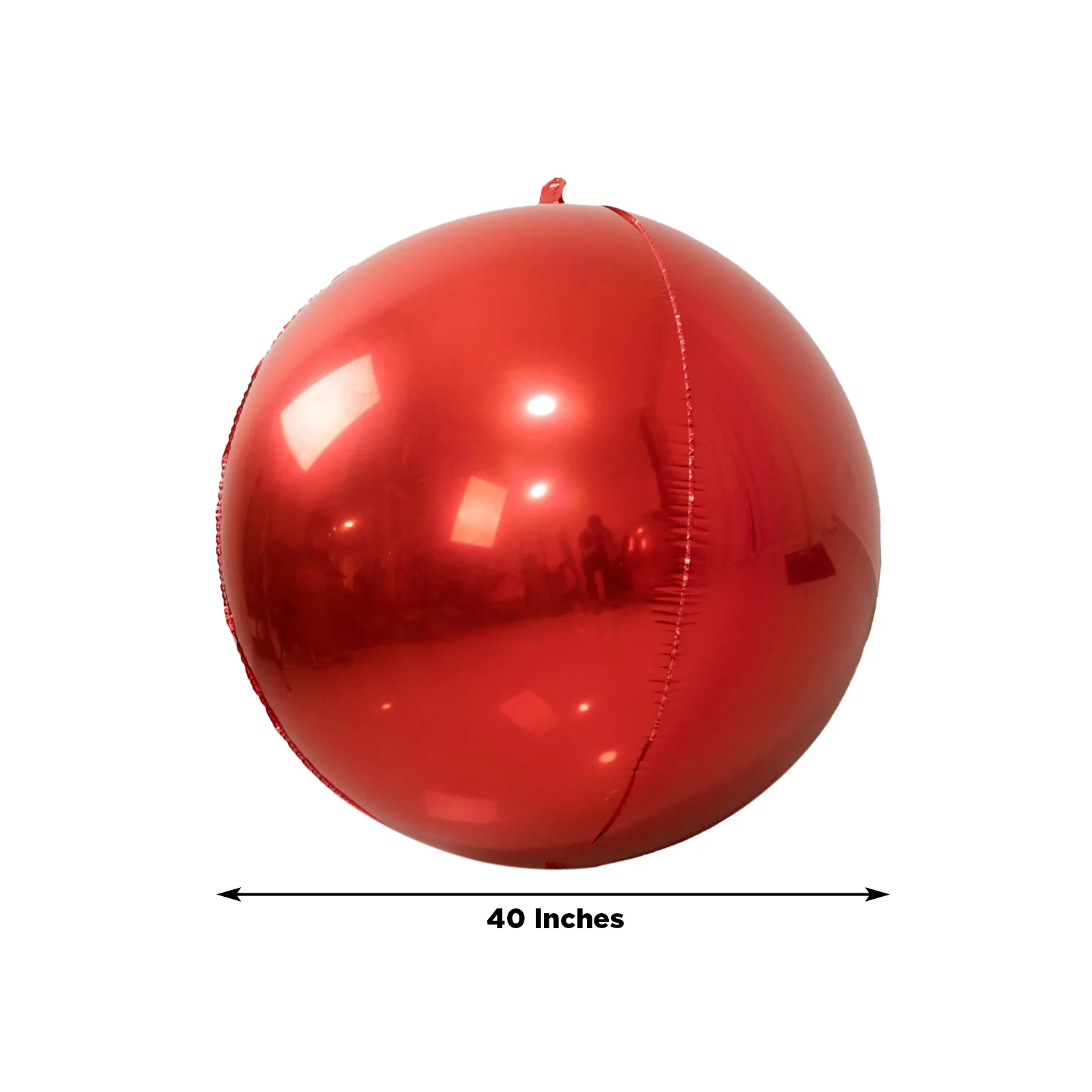 4-Pack Orbz Mylar Foil Balloons, 39" Metallic Red Large Round Sphere Helium or Air-Filled Party Decorations - Image 3