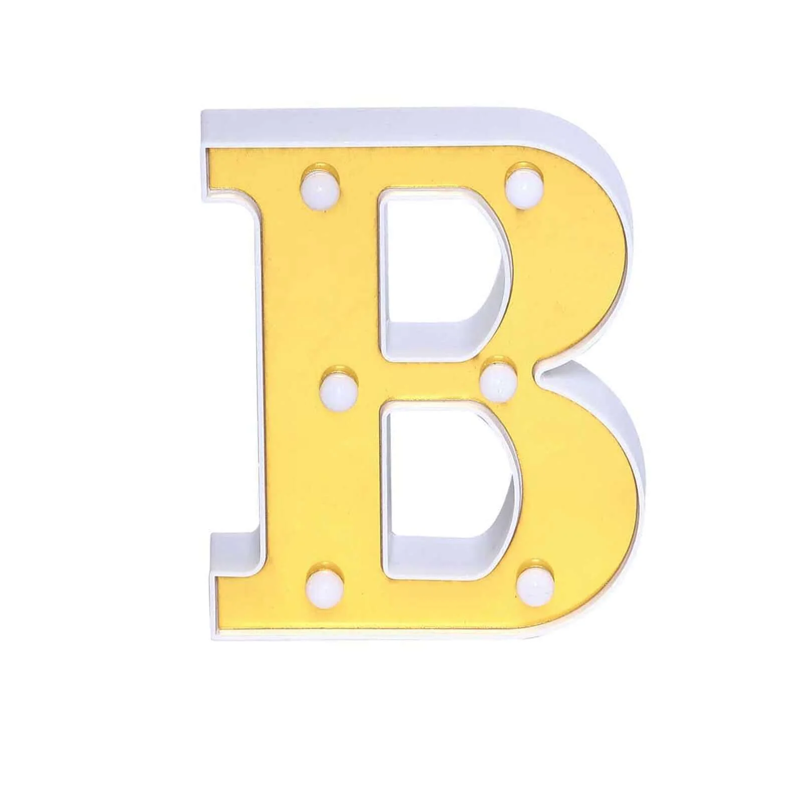 3D Marquee Letter "B" Gold with Warm White 6 LED Lights 6" - Light-Up Accent for Displays - Image 8