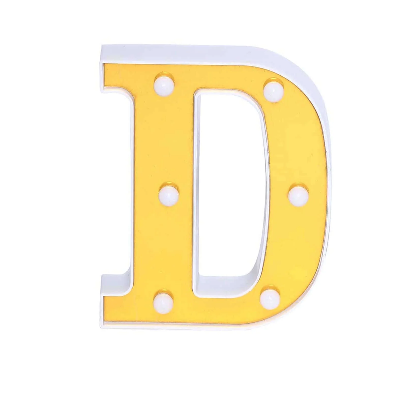 3D Marquee Letter "D" Gold with Warm White 6 LED Lights 6" - Light-Up Accent for Displays - Image 8