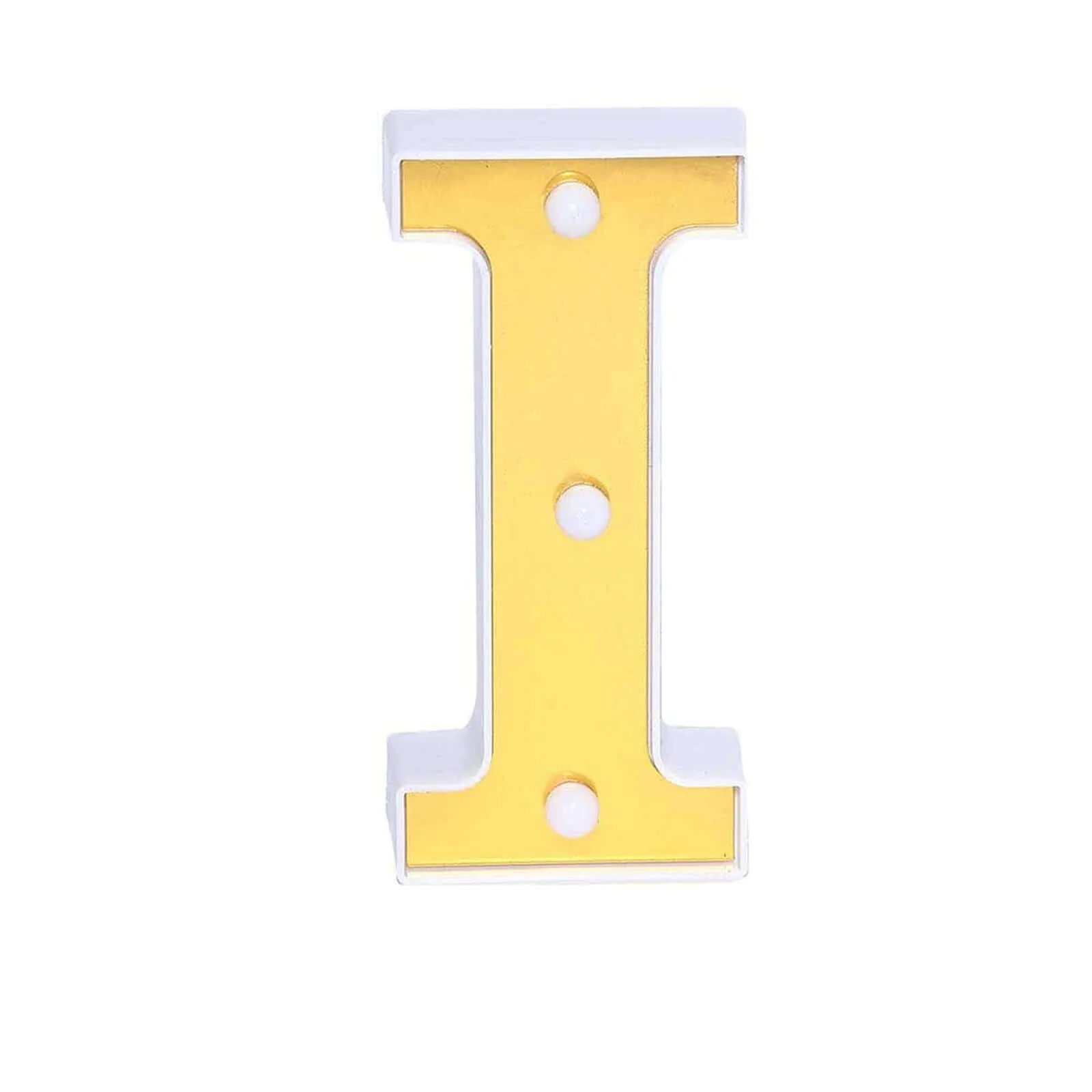 3D Marquee Letter "I" Gold with Warm White 3 LED Lights 6" - Light-Up Accent for Displays - Image 8