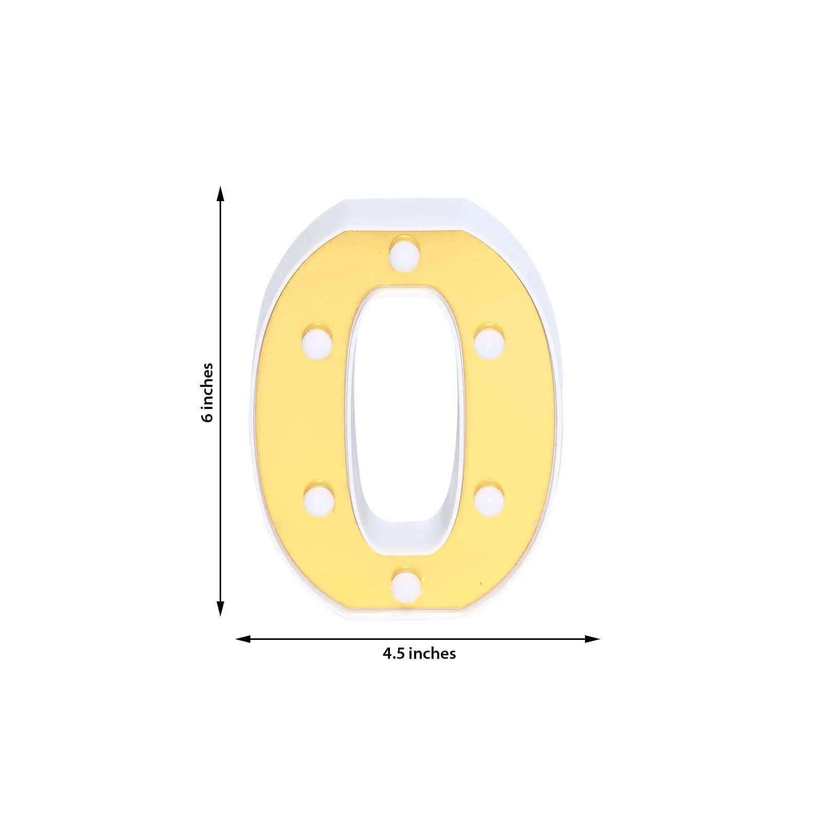 3D Marquee Letter "O" Gold with Warm White 6 LED Lights 6" - Light-Up Accent for Displays - Image 3