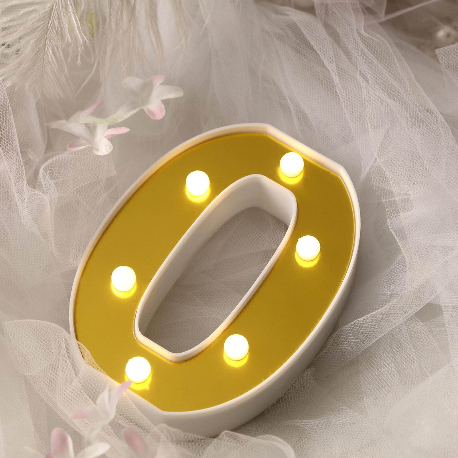 3D Marquee Letter "O" Gold with Warm White 6 LED Lights 6" - Light-Up Accent for Displays - Image 6