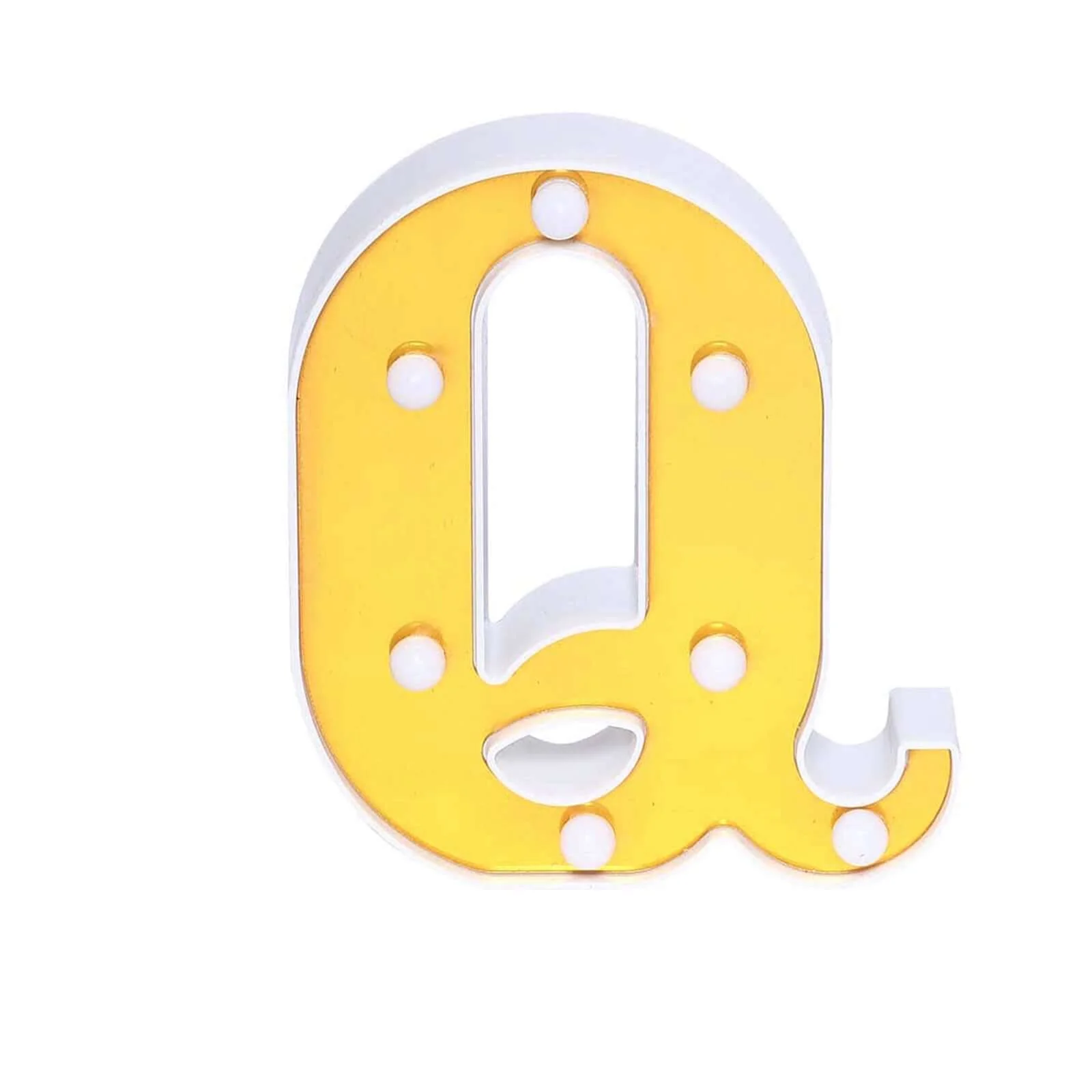 3D Marquee Letter "Q" Gold with Warm White 7 LED Lights 6" - Light-Up Accent for Displays - Image 8