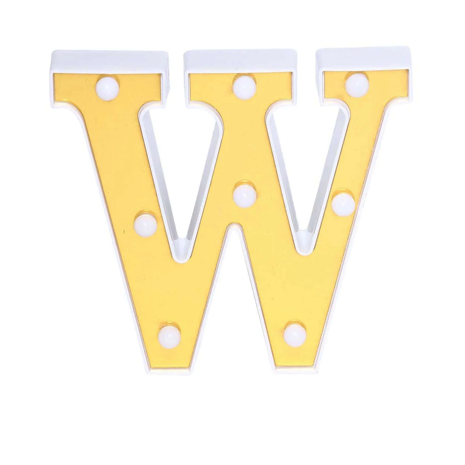 3D Marquee Letter "W" Gold with Warm White 8 LED Lights 6" - Light-Up Accent for Displays - Image 8
