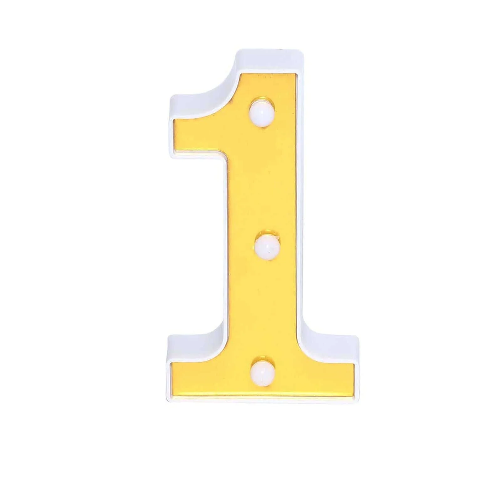3D Marquee Number "1" Gold with Warm White 3 LED Lights 6" - Light-Up Decor for Weddings - Image 8