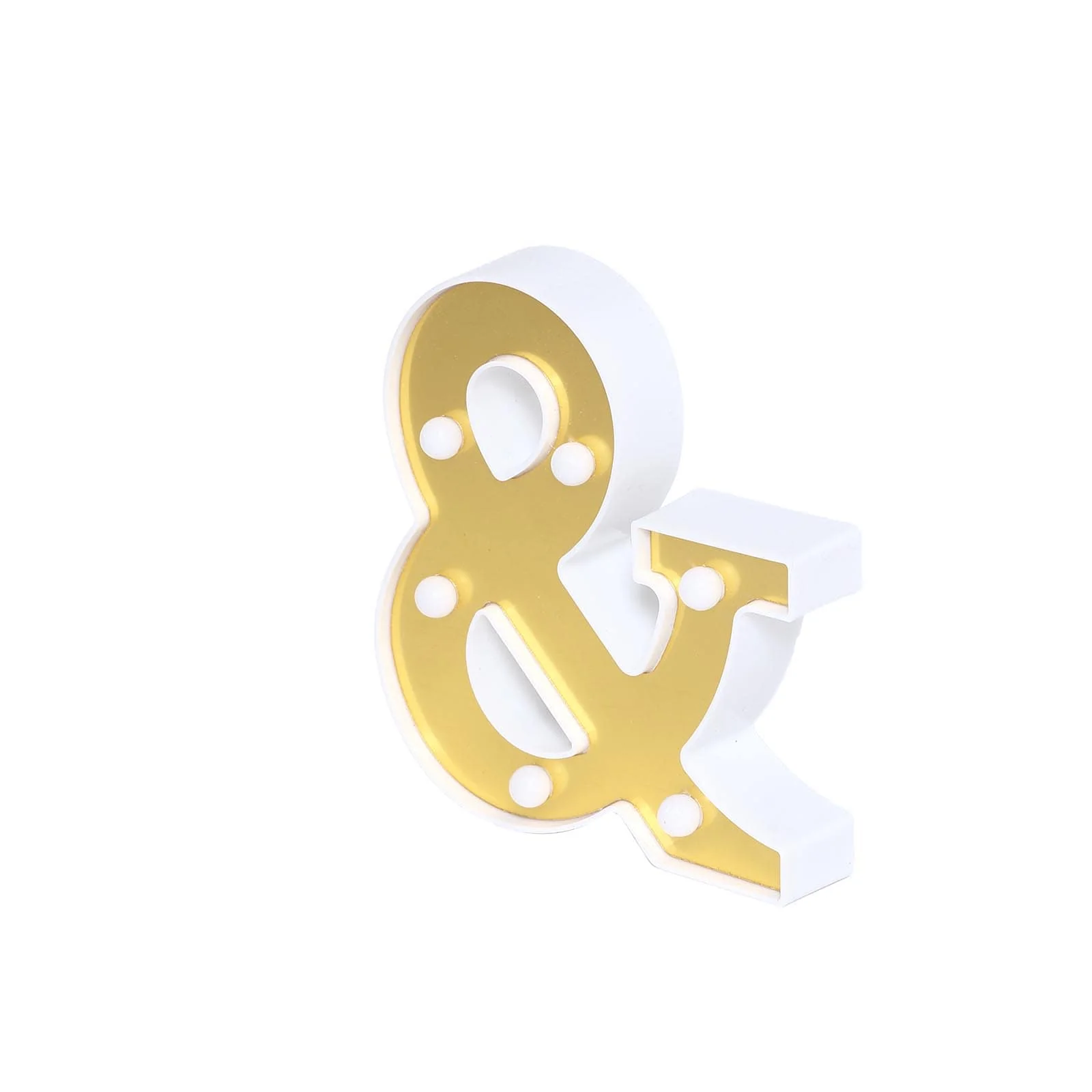 3D Marquee Symbol "&" Gold with Warm White 6 LED Lights 6" - Light-Up Decor for Events - Image 7