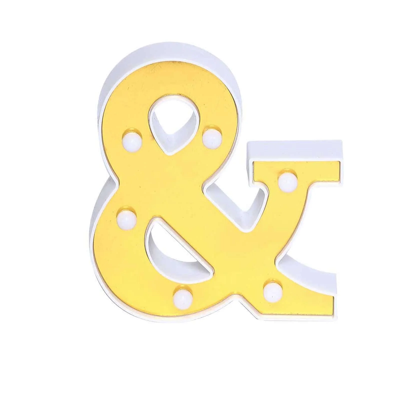 3D Marquee Symbol "&" Gold with Warm White 6 LED Lights 6" - Light-Up Decor for Events - Image 8