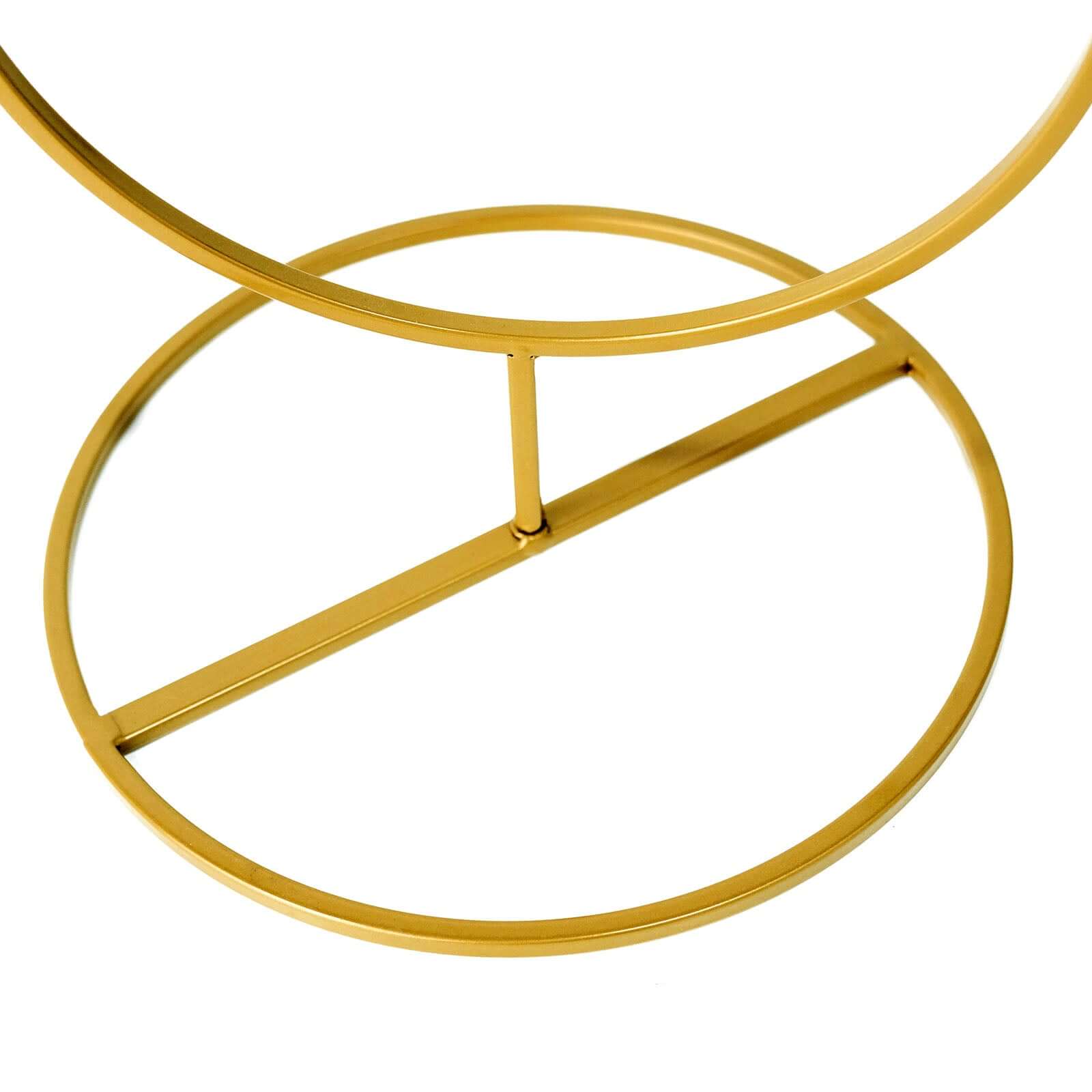 4-Tier Gold Metal Hoop Pillar Flower Stand, Wreath Wedding Arch Table Centerpiece 3ft - Image 6