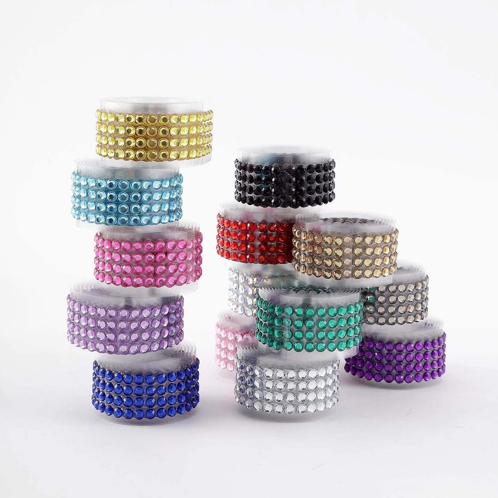Silver Stick-On Rhinestone Tape, DIY Self Adhesive Diamond Gemstone Stickers 3ft - Image 11