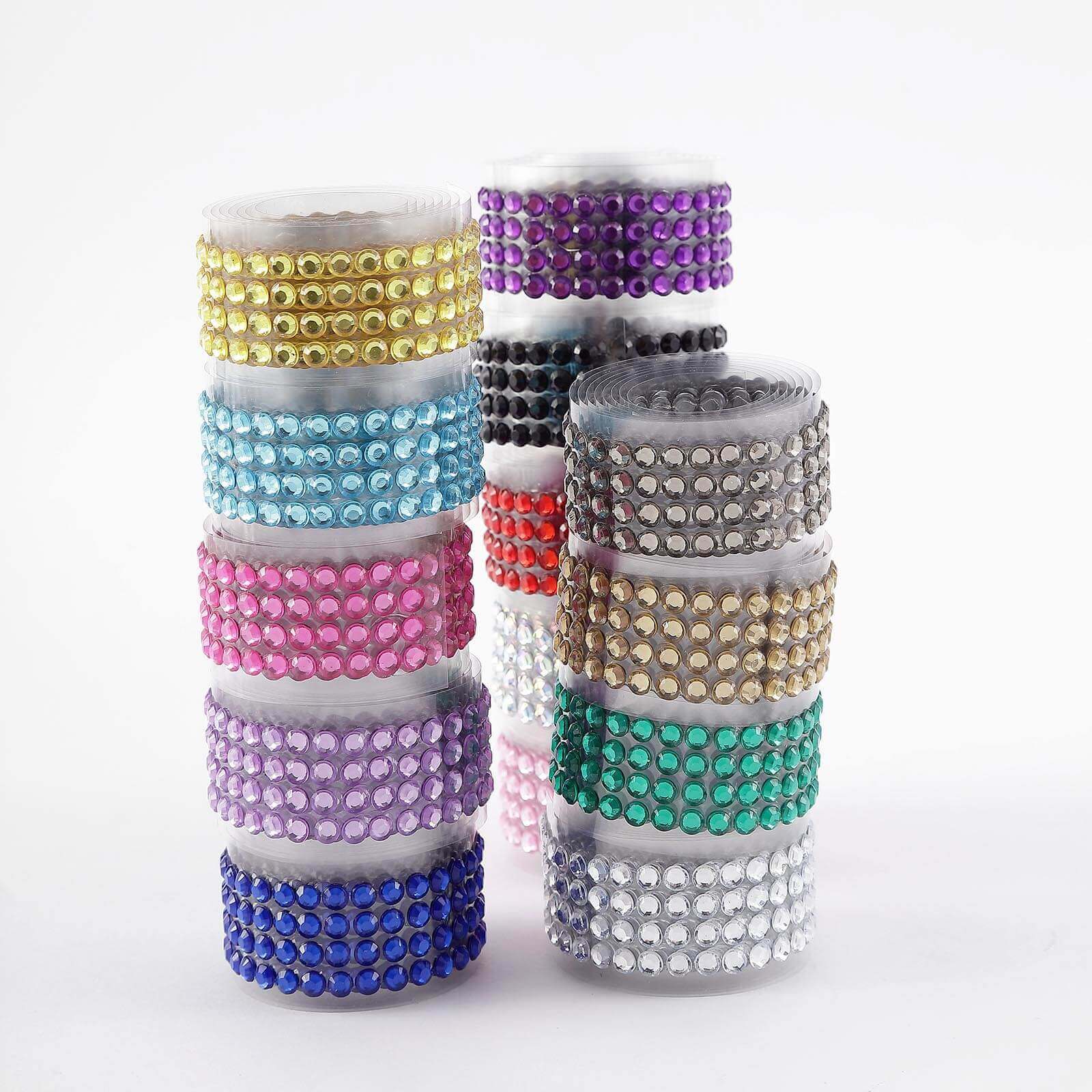 Silver Stick-On Rhinestone Tape, DIY Self Adhesive Diamond Gemstone Stickers 3ft - Image 13