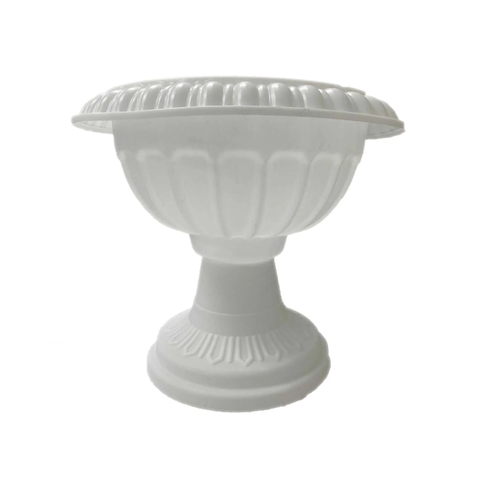 4 Pack Off White Crafted All Weather Roman Inspired Pedestal Column Flower Plant Stand Pot - PVC 11" - Image 8