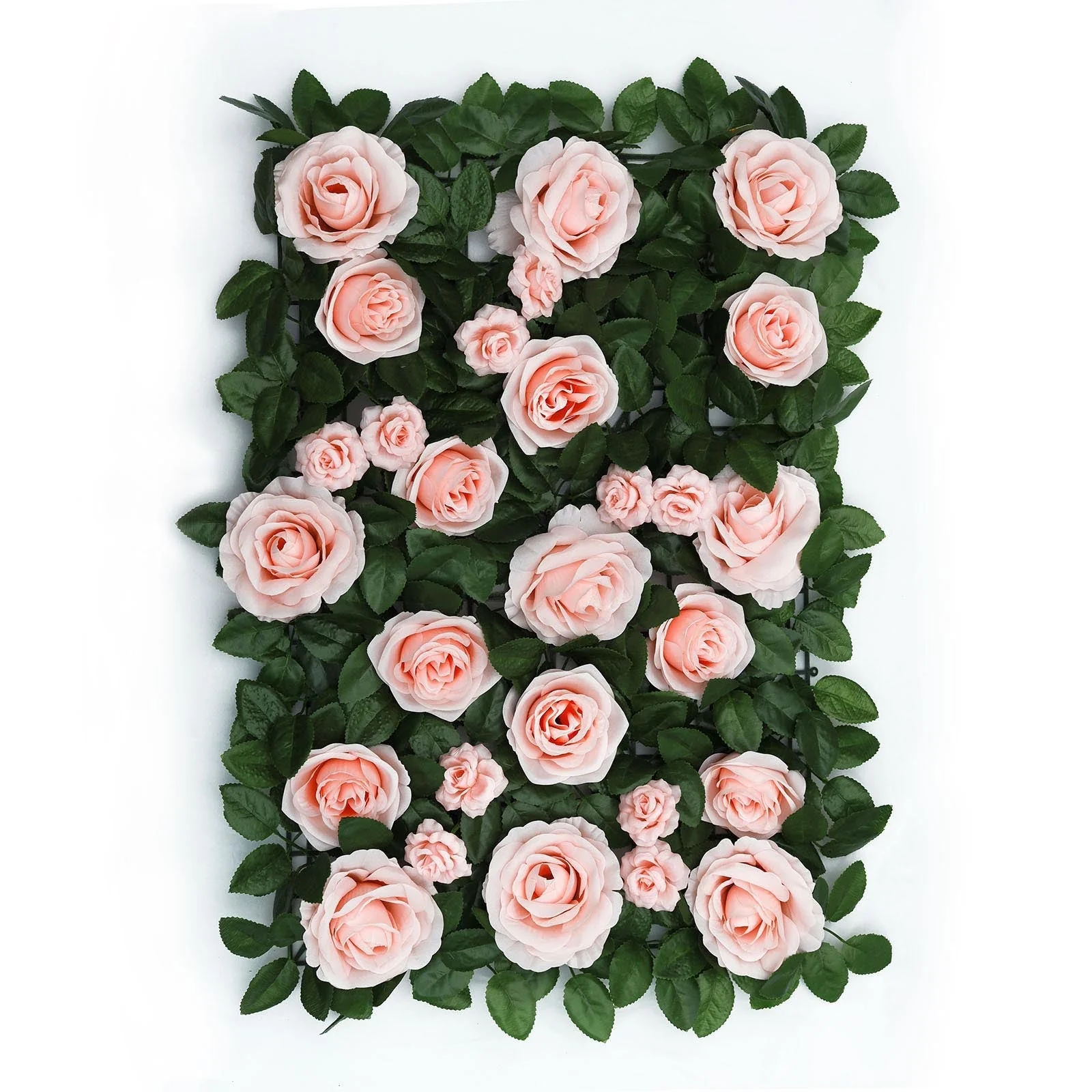 4 Pack 12 Sq ft. Easy-Install Blush Silk Rose Flower Mat Wall Panel Backdrop - Image 5