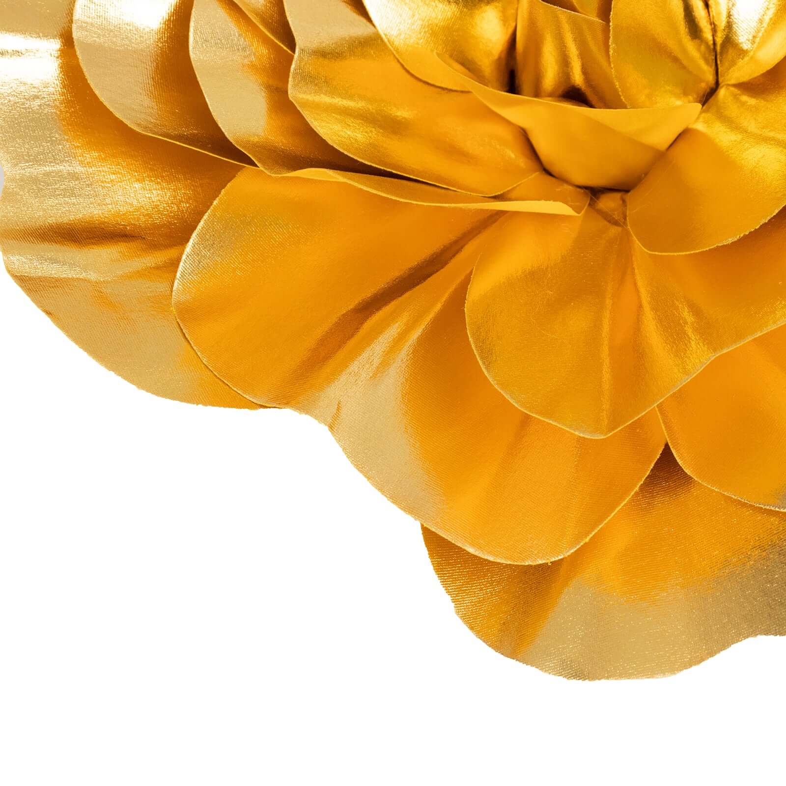 4 Pack Large Metallic Gold Real Touch Artificial Foam DIY Craft Roses 16" - Image 2