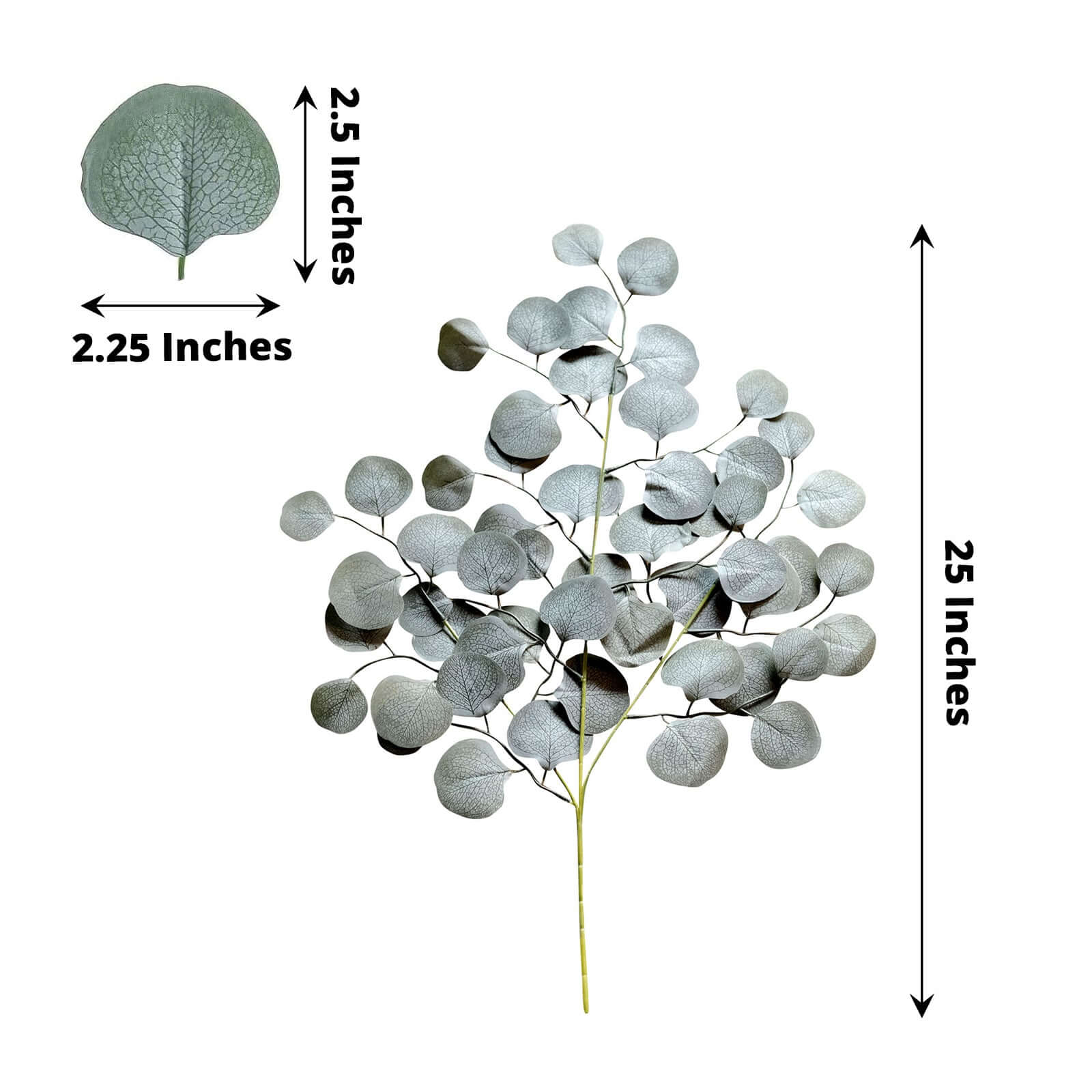 4 Pack Real Touch Frosted Green Artificial Silk Eucalyptus Leaf Stems 25" - Image 3