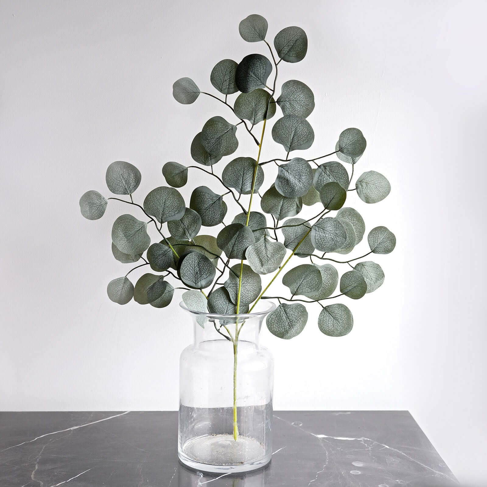 4 Pack Real Touch Frosted Green Artificial Silk Eucalyptus Leaf Stems 25" - Image 5